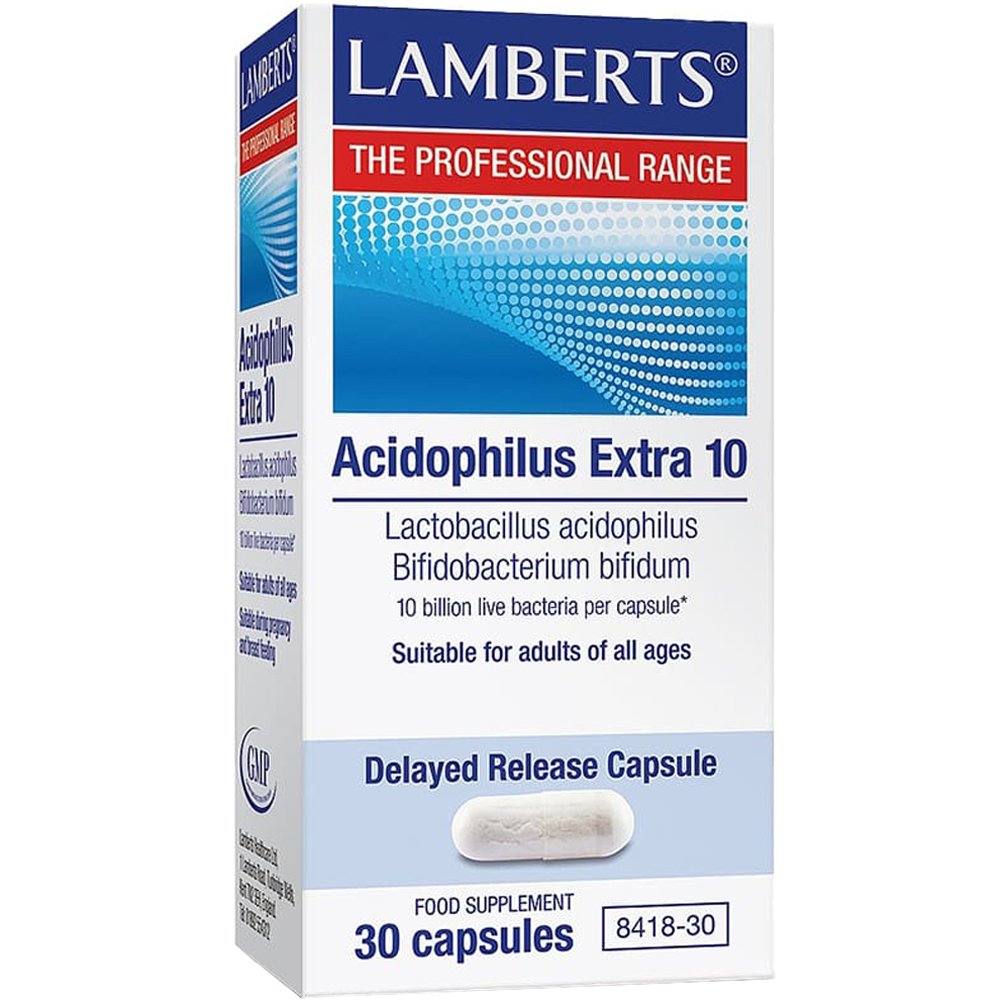 Lamberts Acidophilus Extra 10 Συμπλήρωμα Διατροφής με Προβιοτικά για τη Σωστή Λειτουργία του Γαστρεντερικού Συστήματος 30caps φωτογραφία