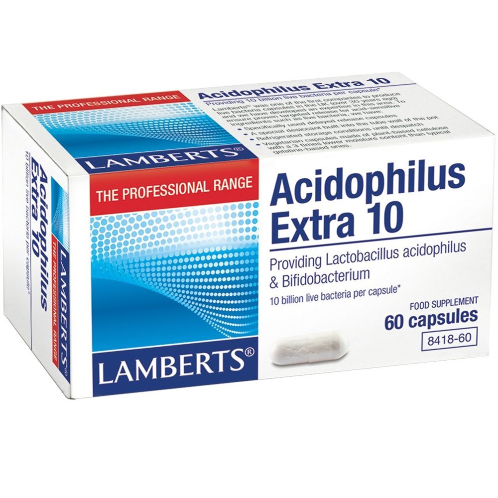 Lamberts Lamberts Acidophilus Extra 10 Συμπλήρωμα Διατροφής με Προβιοτικά για τη Σωστή Λειτουργία του Γαστρεντερικού Συστήματος 60caps