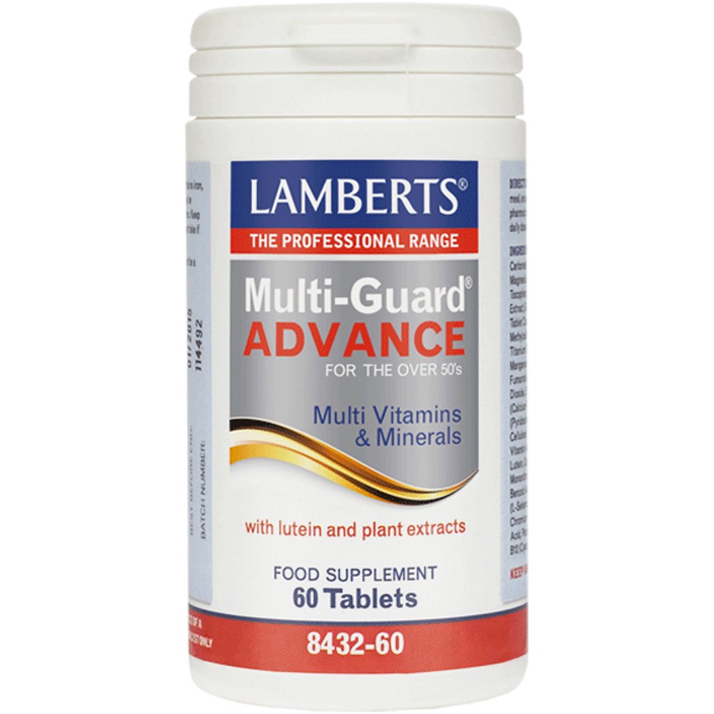 Lamberts Lamberts Multi-Guard Advance Συμπλήρωμα Διατροφής Πολυβιταμινών, Μετάλλων & Εκχυλίσματος Βοτάνων με Αντιοξειδωτική Δράση για Τόνωση & Ενέργεια για Άτομα από 50 Ετών 60tabs