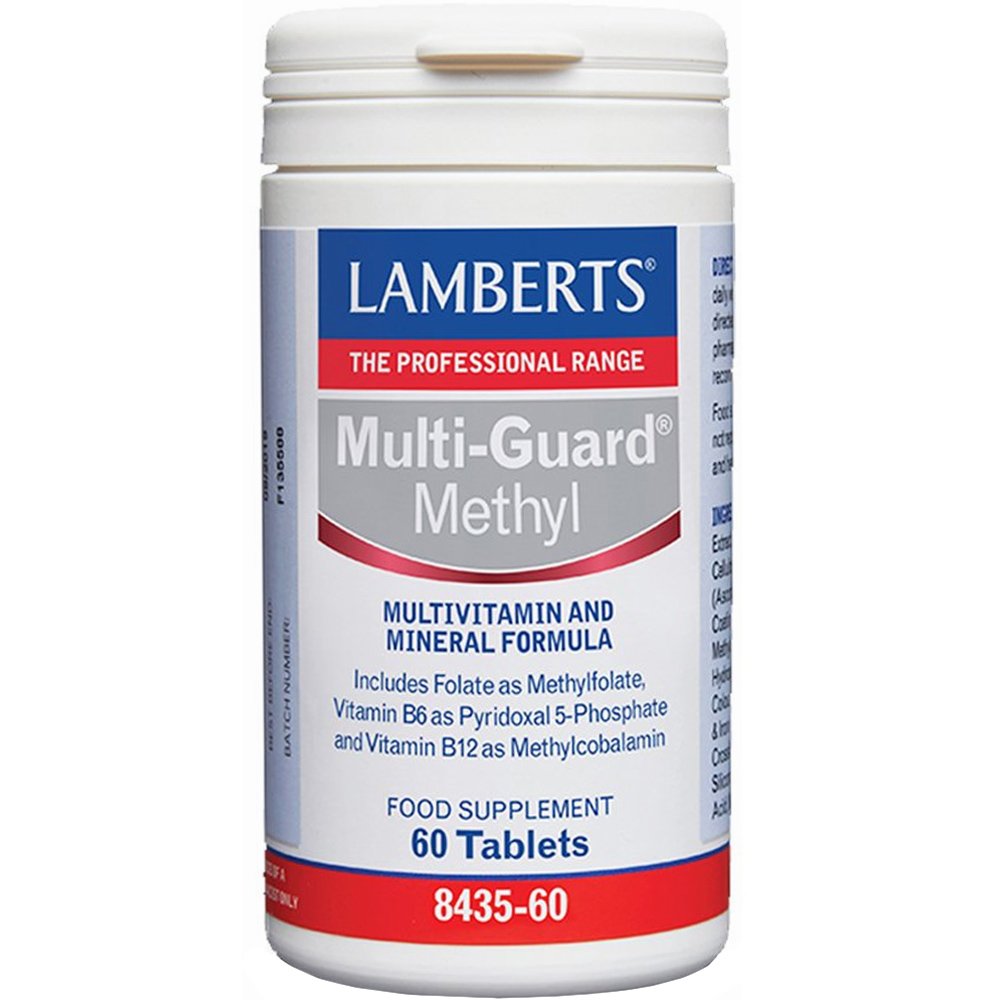 Lamberts Lamberts Multi-Guard Methyl Συμπλήρωμα Διατροφής Πολυβιταμινών, Μετάλλων & Ιχνοστοιχείων Εξειδικευμένης Φόρμουλας Κατάλληλη για Άτομα με Πρόβλημα Υπερομοκυστεϊναιμίας για Ενέργεια & Τόνωση Ψυχολογική & Σωματική 60tabs