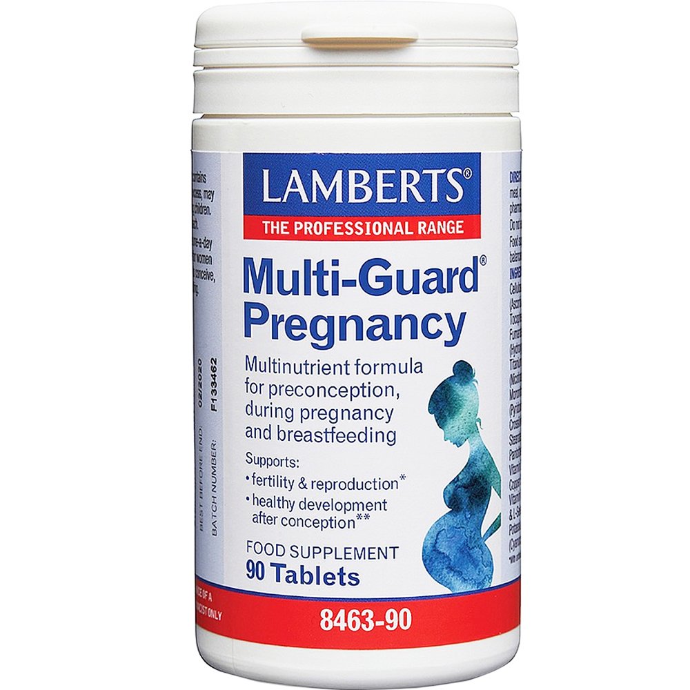 Lamberts Lamberts Multi-Guard Pregnancy Συμπλήρωμα Διατροφής Πολυβιταμινών, Μετάλλων & Ιχνοστοιχείων Ειδικά Σχεδιασμένο για την Υποστήριξη Γυναικών που Θέλουν να Συλλάβουν, Είναι Έγκυες ή Θηλάζουν 90tabs