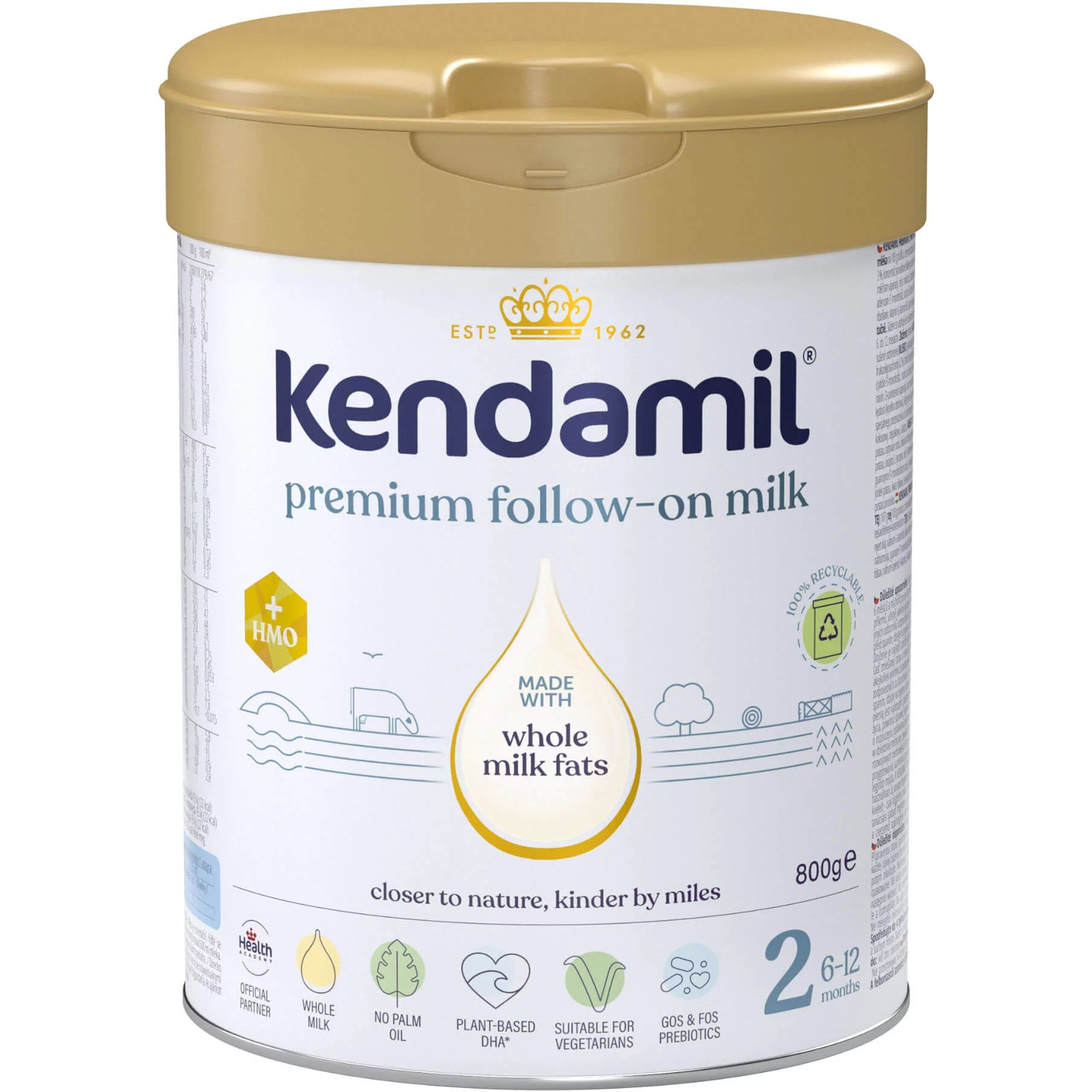 Kendamil Kendamil Premium Follow-On Milk 2 Υψηλής Ποιότητας Γάλα Πλήρες 2ης Βρεφικής Ηλικίας σε Σκόνη 6-12m 800g