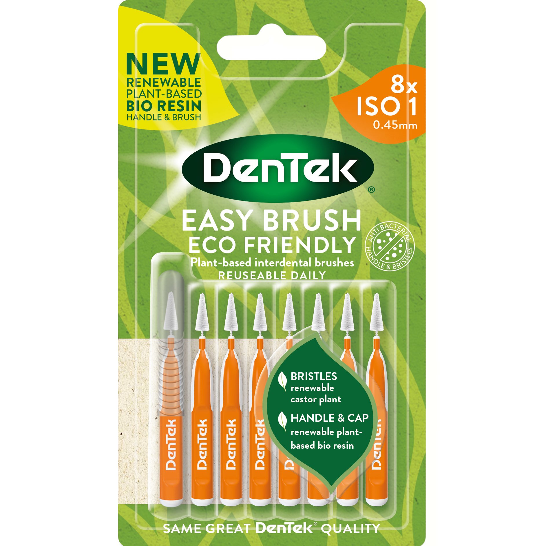 Dentek Dentek Easy Brush Interdental Brushes Size/ISO 1 (0,45mm) Μεσοδόντια Βουρτσάκια Μικρού Μεγέθους 8 Τεμάχια