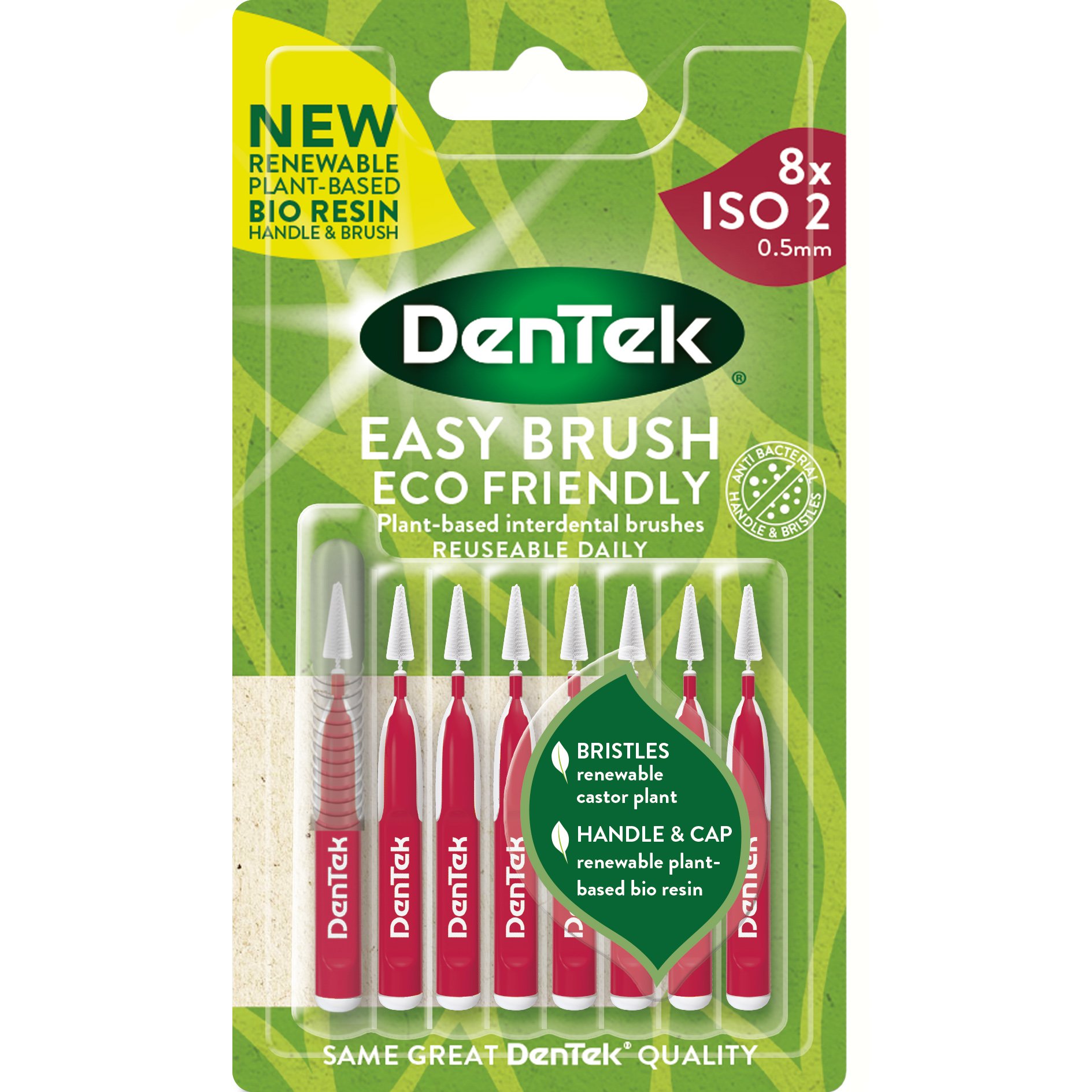 Dentek Easy Brush Interdental Brushes Size/ISO 2 (0,5mm) Μεσοδόντια Βουρτσάκια Μεσαίου Μεγέθους 8 Τεμάχια