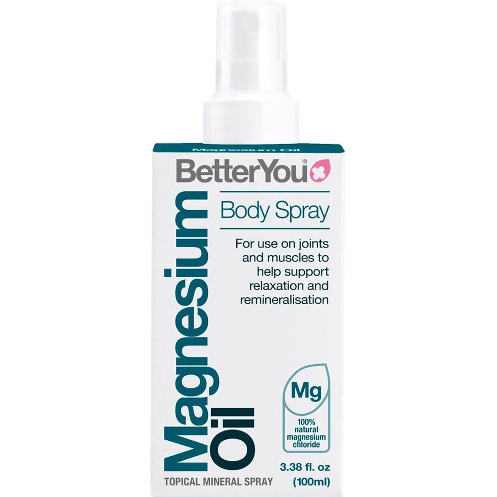 BetterYou BetterYou Magnesium Oil Body Spray Λάδι Σώματος Διαδερμικού Μαγνησίου σε Μορφή Spary Υψηλής Ποιότητας για την Υποστήριξη των Μυών, Αρθρώσεων & Χαλάρωση 100ml