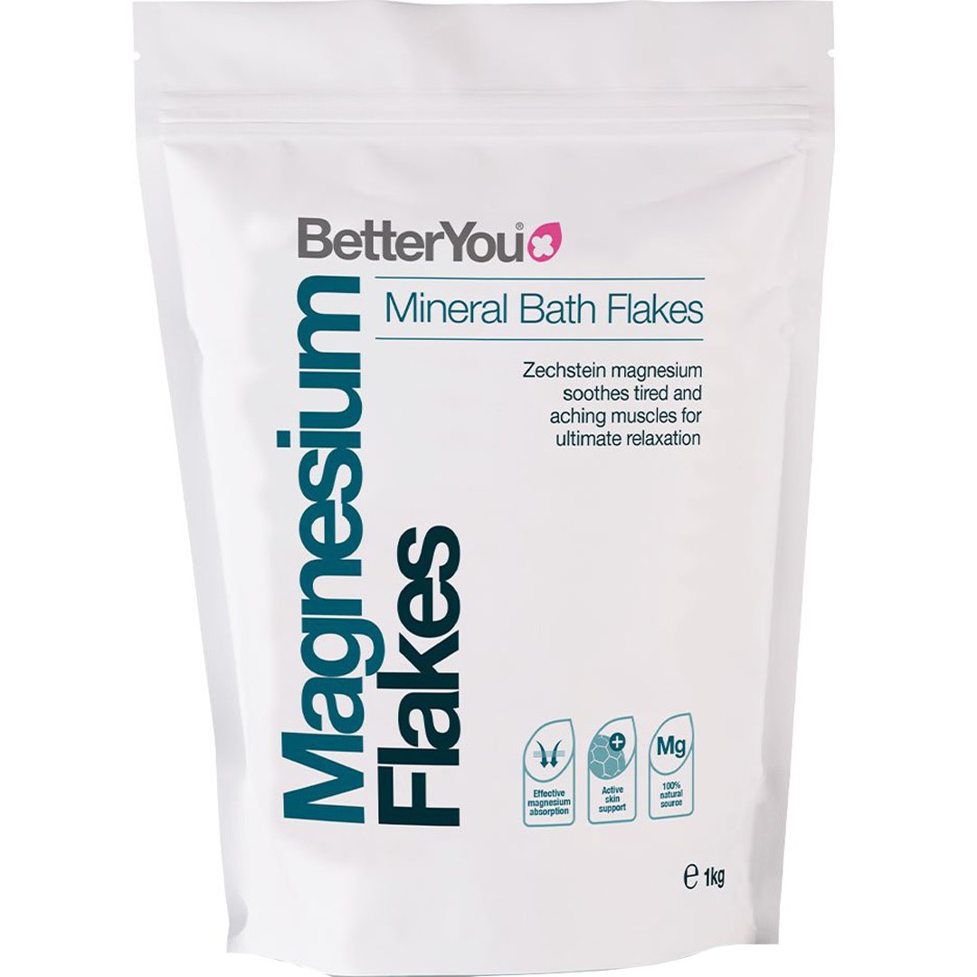 BetterYou BetterYou Magnesium Mineral Bath Flakes Νιφάδες Διαδερμικού Μαγνησίου για Ποδόλουτρο που Προάγουν την Υγεία του Δέρματος & των Μυών Ενώ Συμβάλουν στην Ανακούφιση από Κράμπες & Δερματικές Παθήσεις 1kg