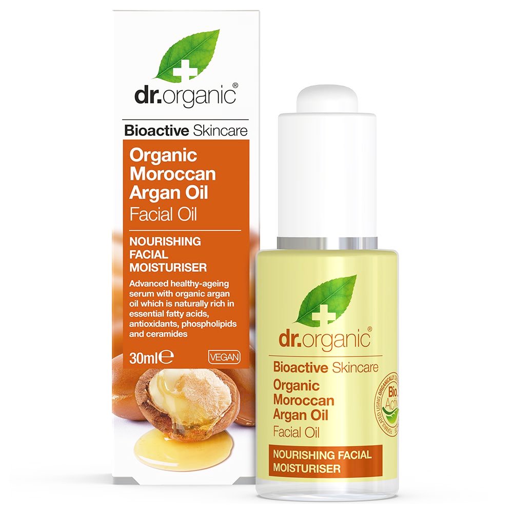 Dr Organic Moroccan Facial Argan Oil Μεταξένιο Λάδι Προσώπου με Αντιγηραντική Δράση 30ml φωτογραφία