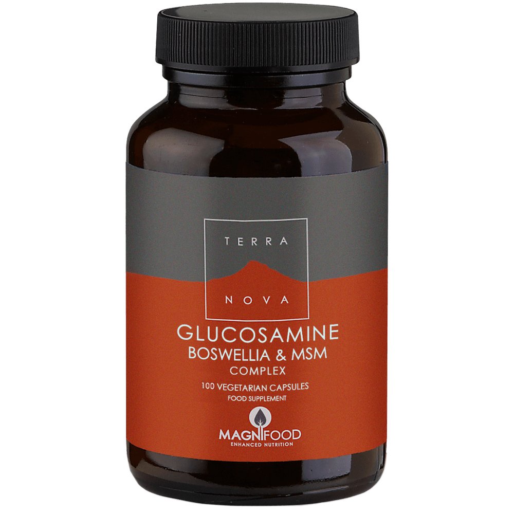 Terranova Glucosamine, Boswellia & MSM Complex Συμπλήρωμα Διατροφής Γλυκοζαμίνης MSM & Εκχυλίσματος του Βοτάνου Boswellia για την Καλή Λειτουργία των Αρθρώσεων & του Χόνδρου 100veg.caps