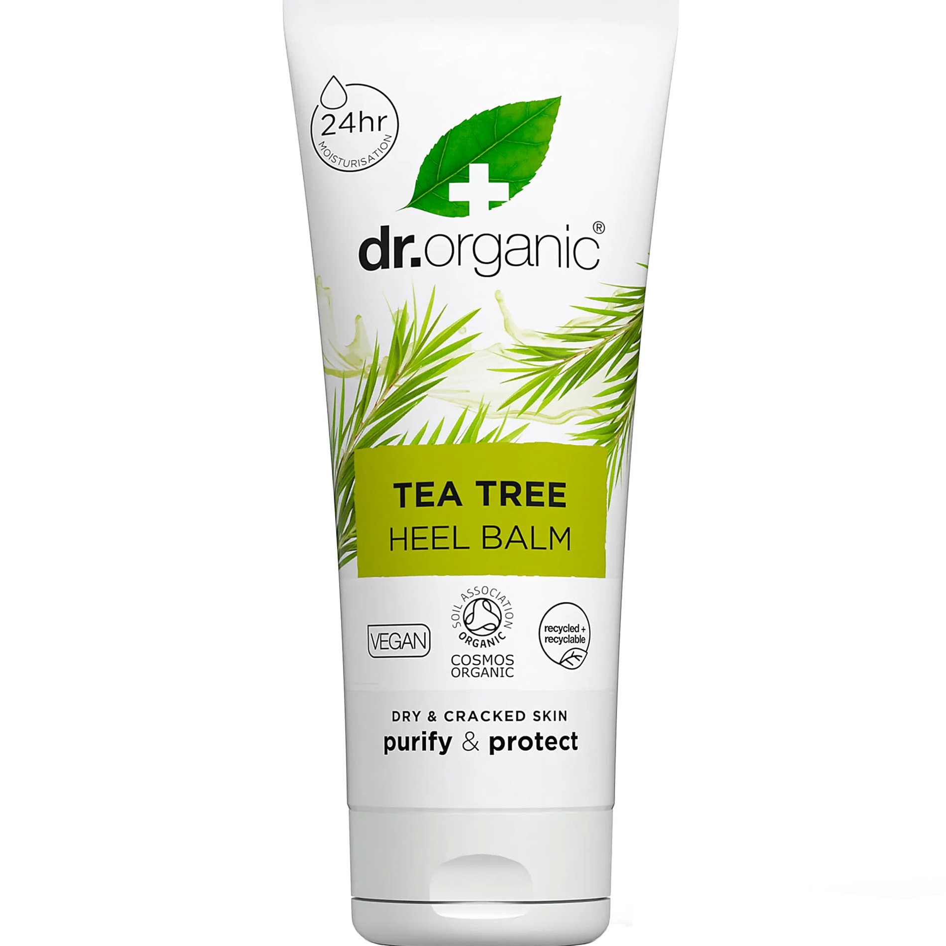 Dr Organic Dr Organic Tea Tree Heel Balm Dry & Cracked Skin Purify & Protect Θρεπτικό & Ενυδατικό Βάλσαμο Σχεδιασμένο για Ξηρές & Σκασμένες Φτέρνες Εμπλουτισμένο με Βιολογικό Τεϊόδεντρο και Ηλιανθέλαιο 100ml