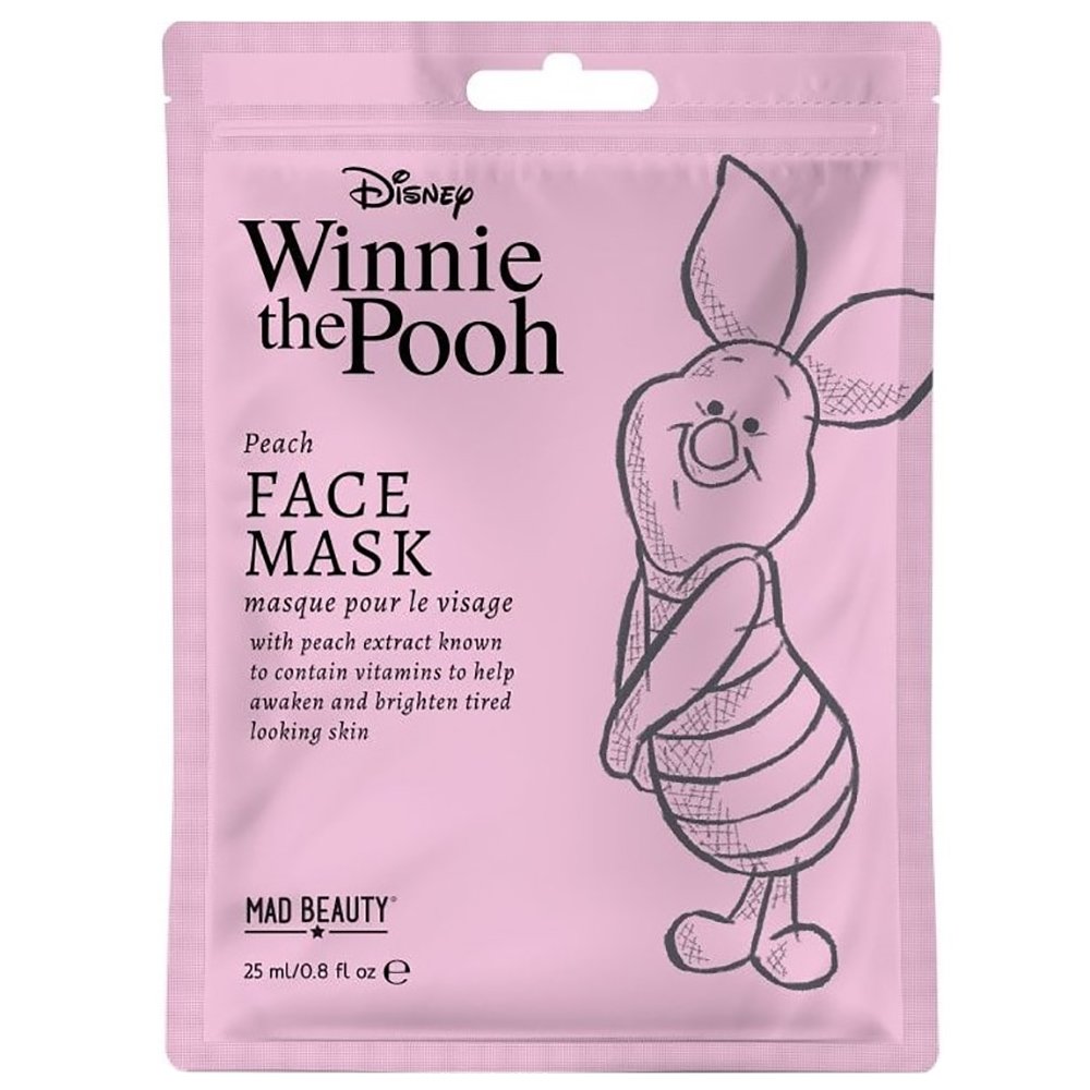Mad Beauty Winnie the Pooh Peach Face Mask Υφασμάτινη Μάσκα Προσώπου με Ροδάκινο για Ενυδάτωση Κωδ 99159, 1x25ml
