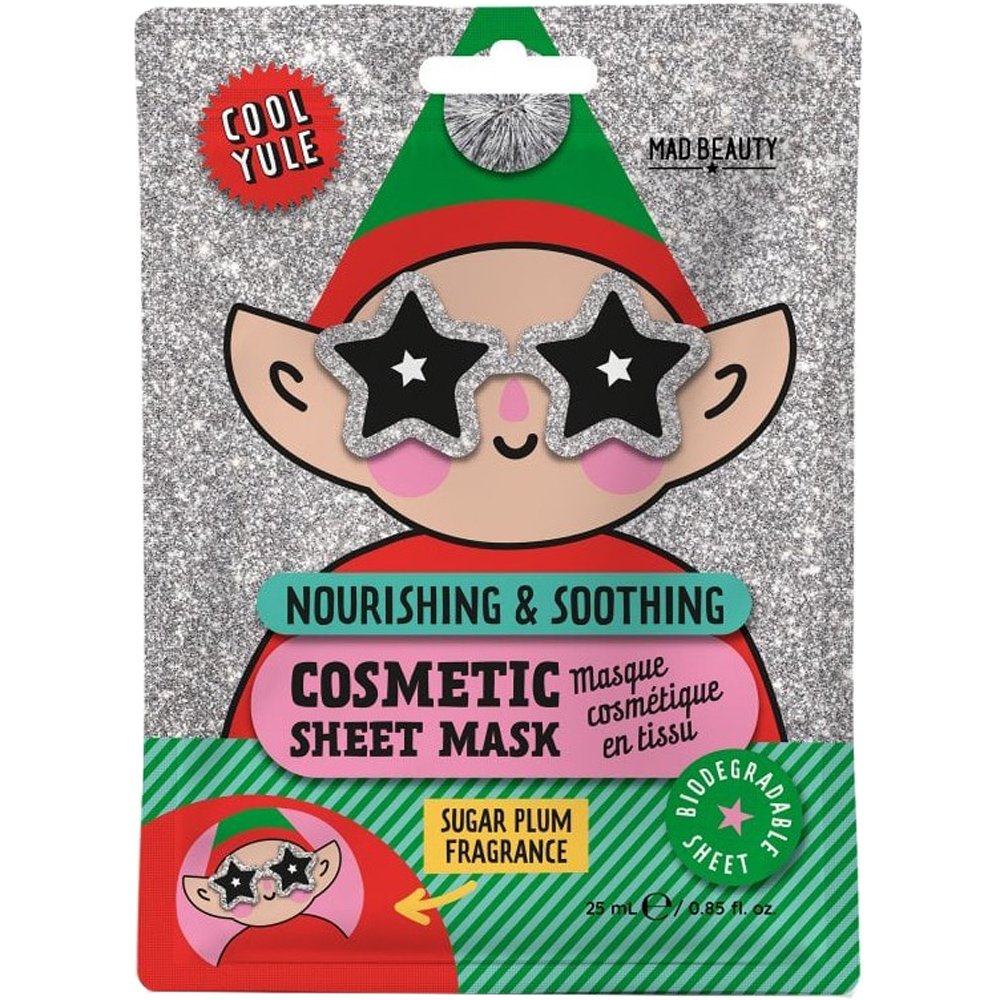 Mad Beauty Mad Beauty Cool Yule Elf Sheet Mask Γιορτινή Ενυδατική Μάσκα Προσώπου για Λάμψη 25ml