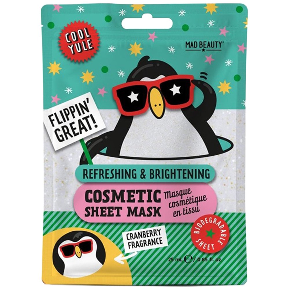 Mad Beauty Mad Beauty Cool Yule Penguin Sheet Mask Ενυδατική & Αναζωογονητική Υφασμάτινη Μάσκα Προσώπου 25ml