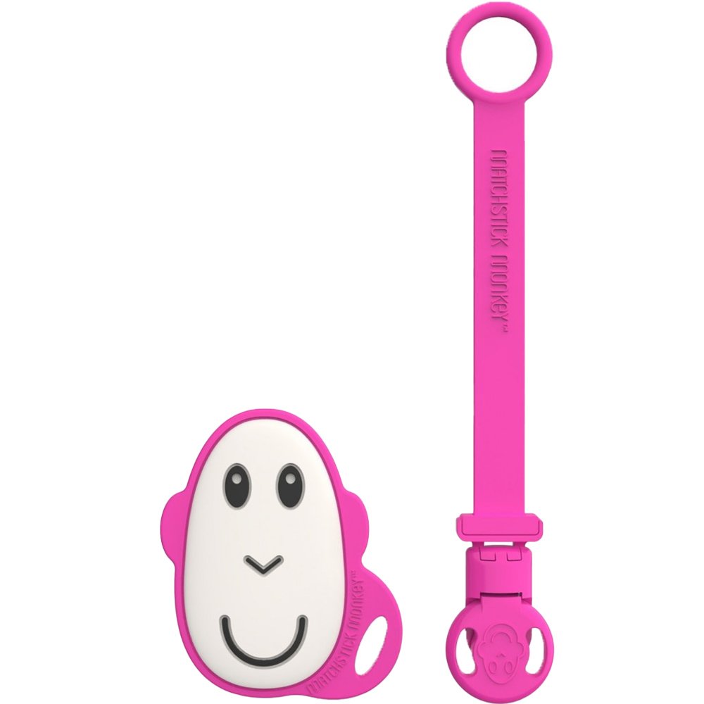 Matchstick Monkey Matchstick Monkey Flat Face Teether & Soother Clip Βρεφικό Σετ για τα Πρώτα Δοντάκια Κωδ 24101, 1 Τεμάχιο - Ροζ