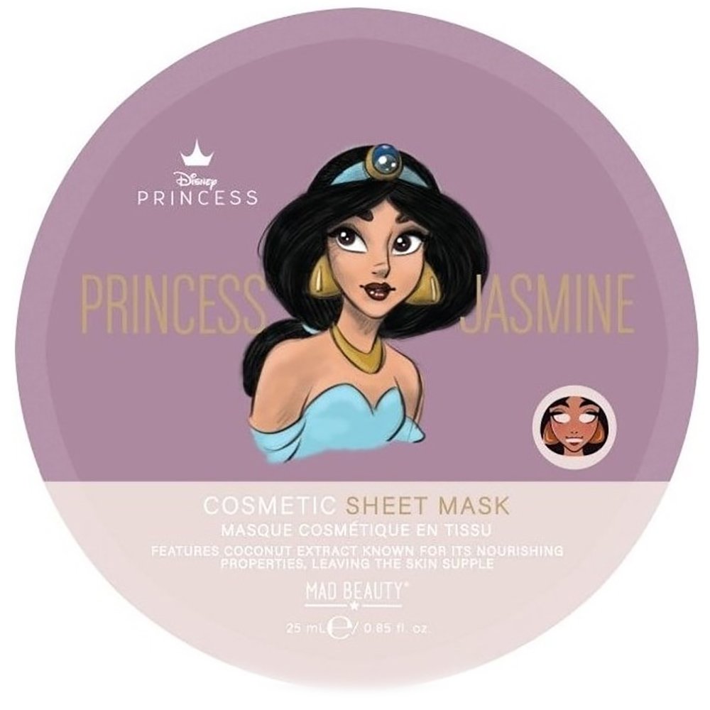 Mad Beauty Disney Princess Jasmine Cosmetic Sheet Mask Coconut Υφασμάτινη Μάσκα Προσώπου Καρύδα με Καταπραϋντικές Ιδιότητες Κωδ 99203​​​​​​​, 1x25ml