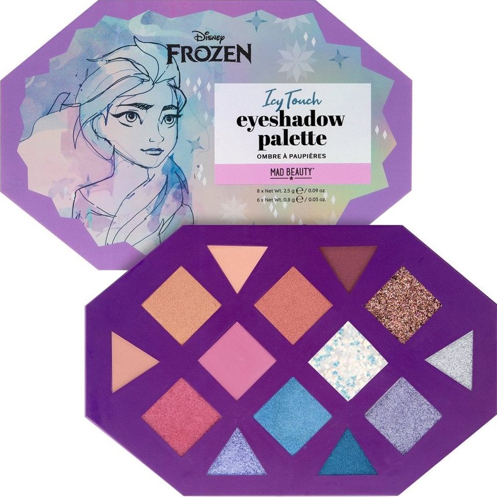 Mad Beauty Mad Beauty Disney Frozen Icy Touch Eyeshadow Palette Παλέτα Σκιών 14 Αποχρώσεων με Καθρέφτη Εμπνευσμένη από την Ταινία της Disney Frozen Κωδ 99561, 1 Τεμάχιο