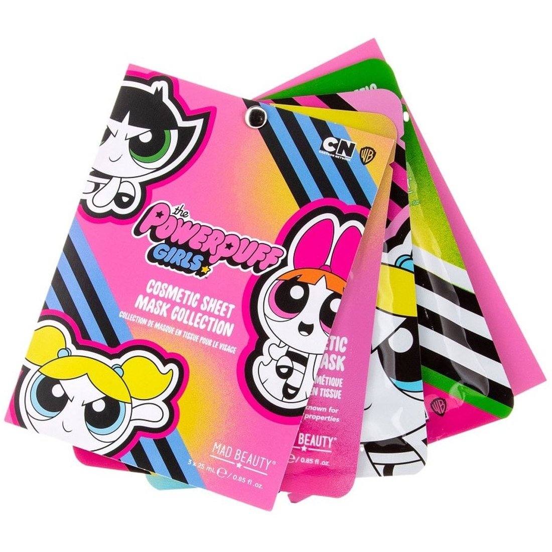 Mad Beauty Mad Beauty Powerpuff Girls Cosmetic Sheet Mask Collection Συλλογή από Υφασμάτινες Μάσκες Προσώπου με Χαρακτήρες με Αντιοξειδωτική - Αναζωογονητική - Ενυδατική Δράση 3x25ml