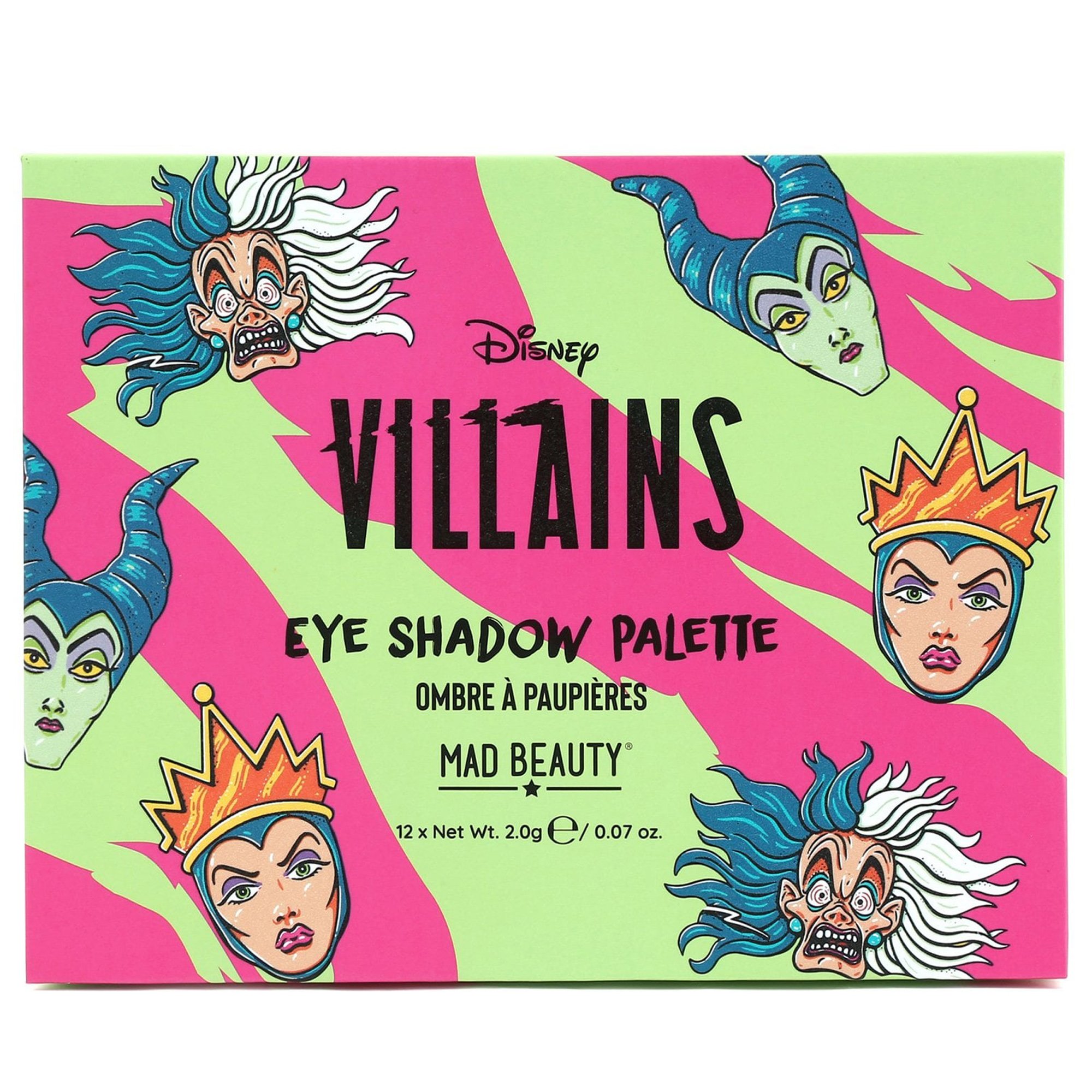 Mad Beauty Mad Beauty Wicked Villains Eyeshadow Palette Παλέτα Σκιών με 12 Ζεστες Ματ, Έντονες & Αστραφτερές Αποχρώσεις 1 Τεμάχιο