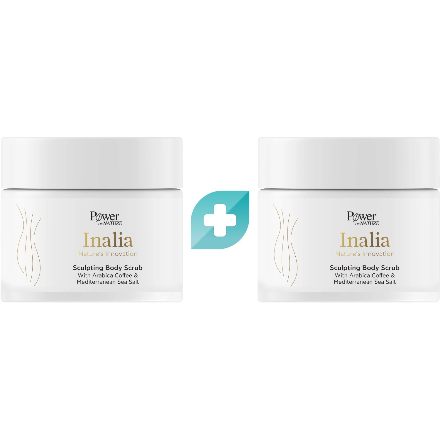 Inalia Σετ Inalia Sculpting Body Scrub With Arabica Coffee & Mediterranean Sea Salt Απολεπιστικό Σώματος με Κόκκους από Καφέ Arabica για Σύσφιξη της Επιδερμίδας 2x200ml