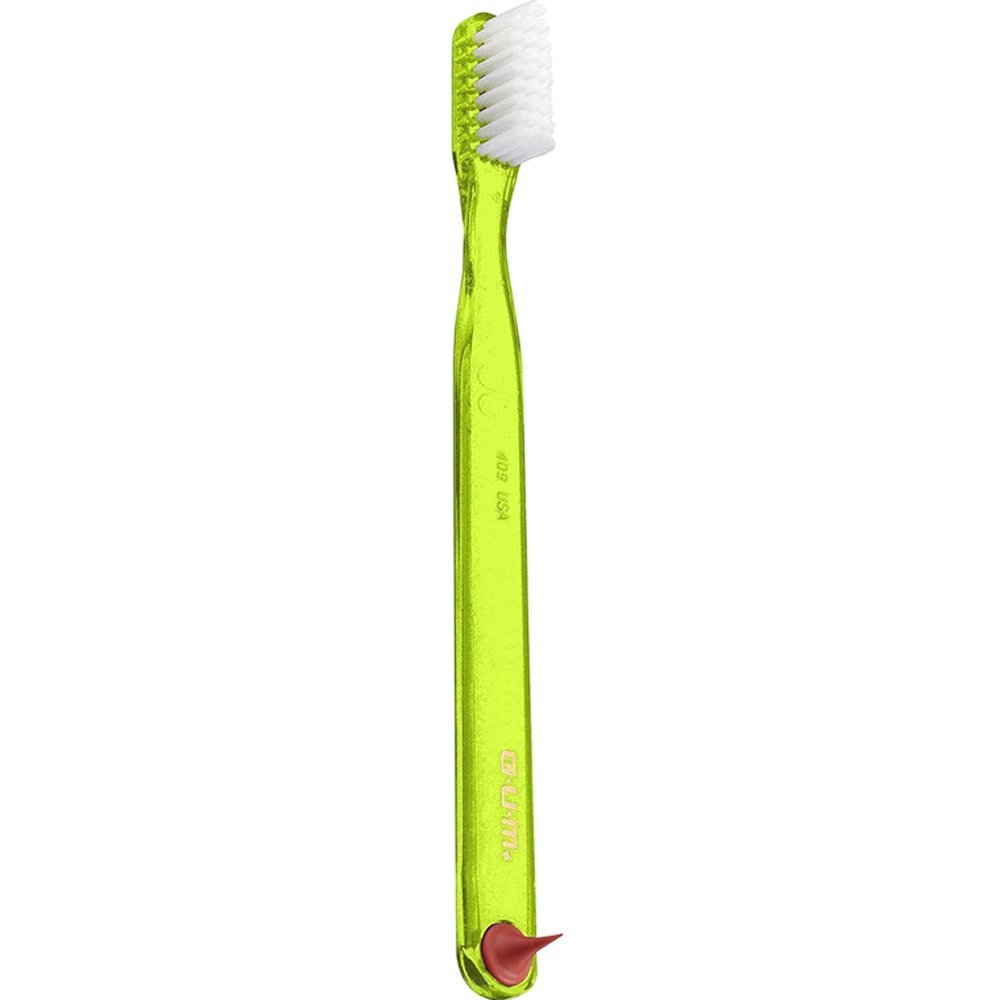 Gum Classic 409 Soft Toothbrush Λαχανί Μαλακή Οδοντόβουρτσα για Βαθύ Καθαρισμό με Ελαστικό Άκρο για Καθαρισμό των Ούλων 1 Τεμάχιο