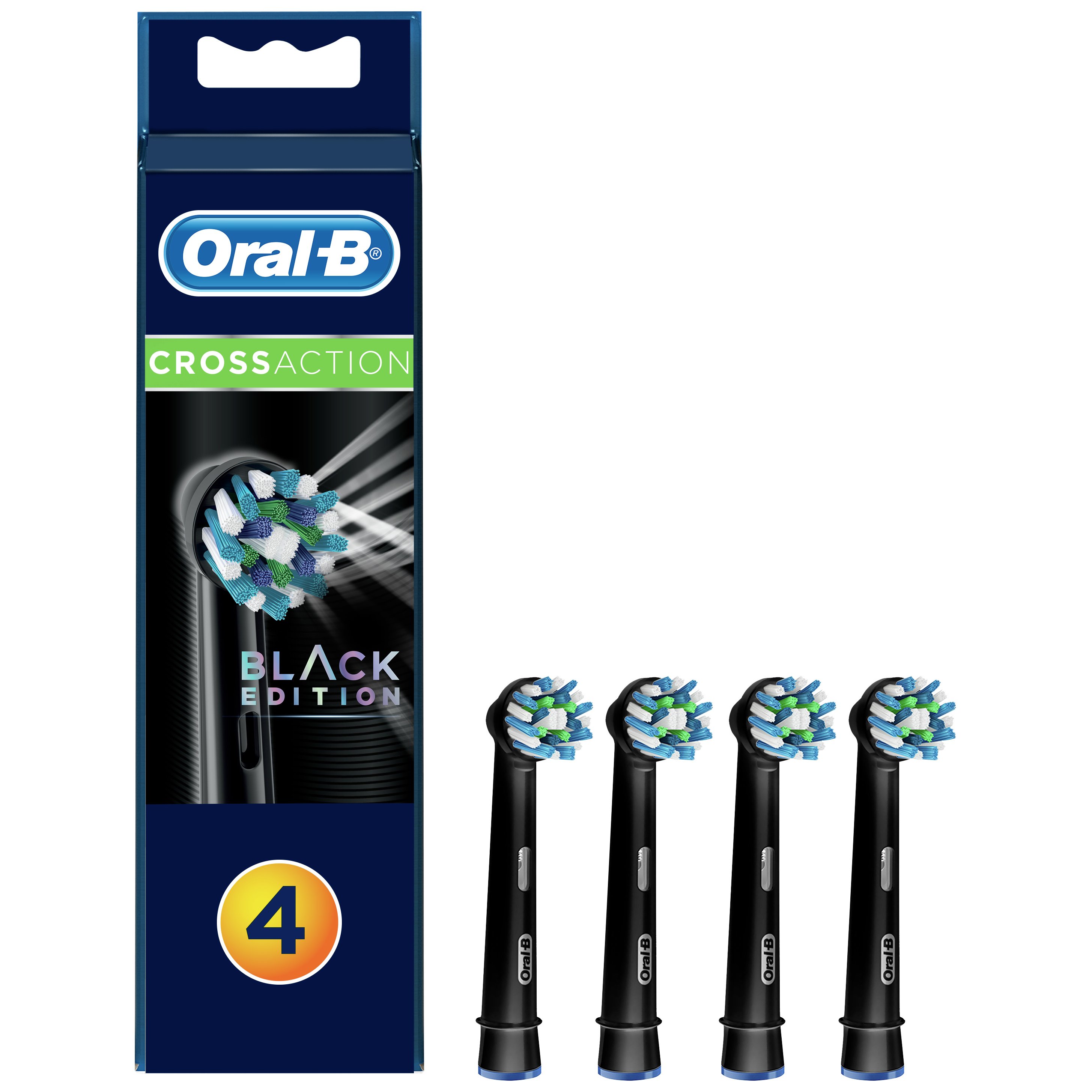 Oral-B Oral-B Cross Action Black Ανταλλακτικές Κεφαλές Ηλεκτρικής Οδοντόβουρτσας 4 Τεμάχια