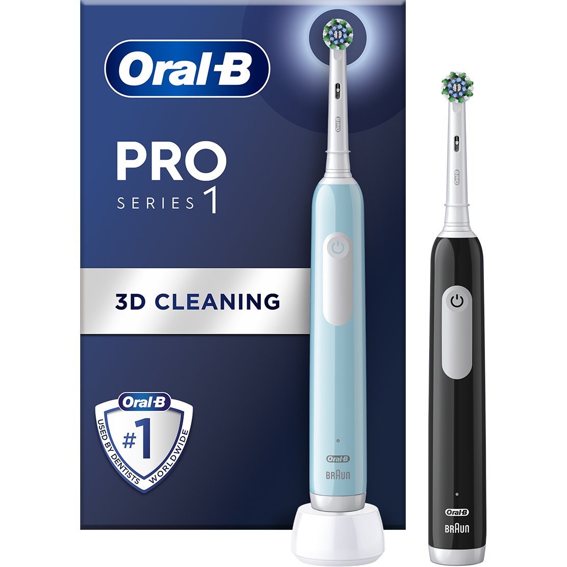 Oral-B Oral-B Pro Series 1 Electric Toothbrush Duo Edition Ηλεκτρική Οδοντόβουρτσα με Χρονοδιακόπτη & Αισθητήρα Πίεσης 2 Τεμάχια