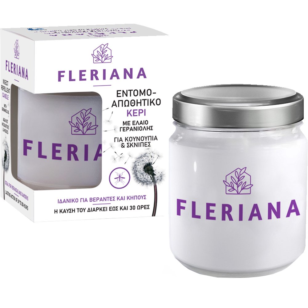 Power Health Power Health Fleriana Εντομοαπωθητικό Κερί με Φυσικό Έλαιο Γερανιόλης για Κουνούπια & Σκνίπες 130gr