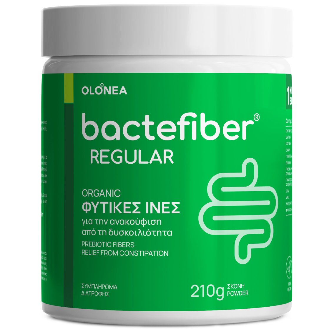 Olonea Olonea Bactefiber Regular Organic Συμπλήρωμα Διατροφής με Φυτικές Ίνες για την Ανακούφιση από την Δυσκοιλιότητα 210g