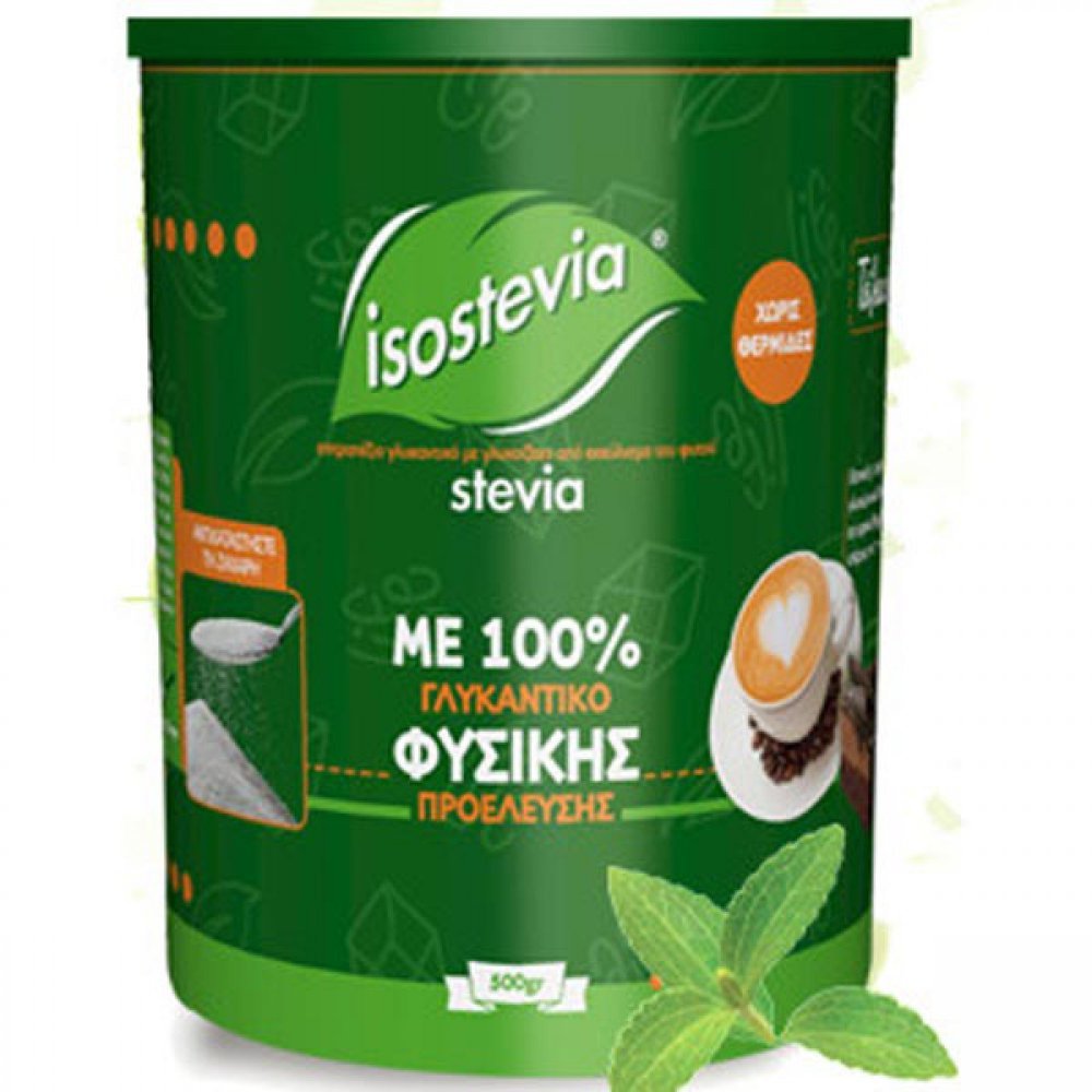 Isostevia Isostevia Table Top Sweetener with Stevia Επιτραπέζιο Γλυκαντικό με Γλυκοζίτες Στεβιόλης Από το Φυτό Στέβια σε Κρυσταλλική Μορφή 500g