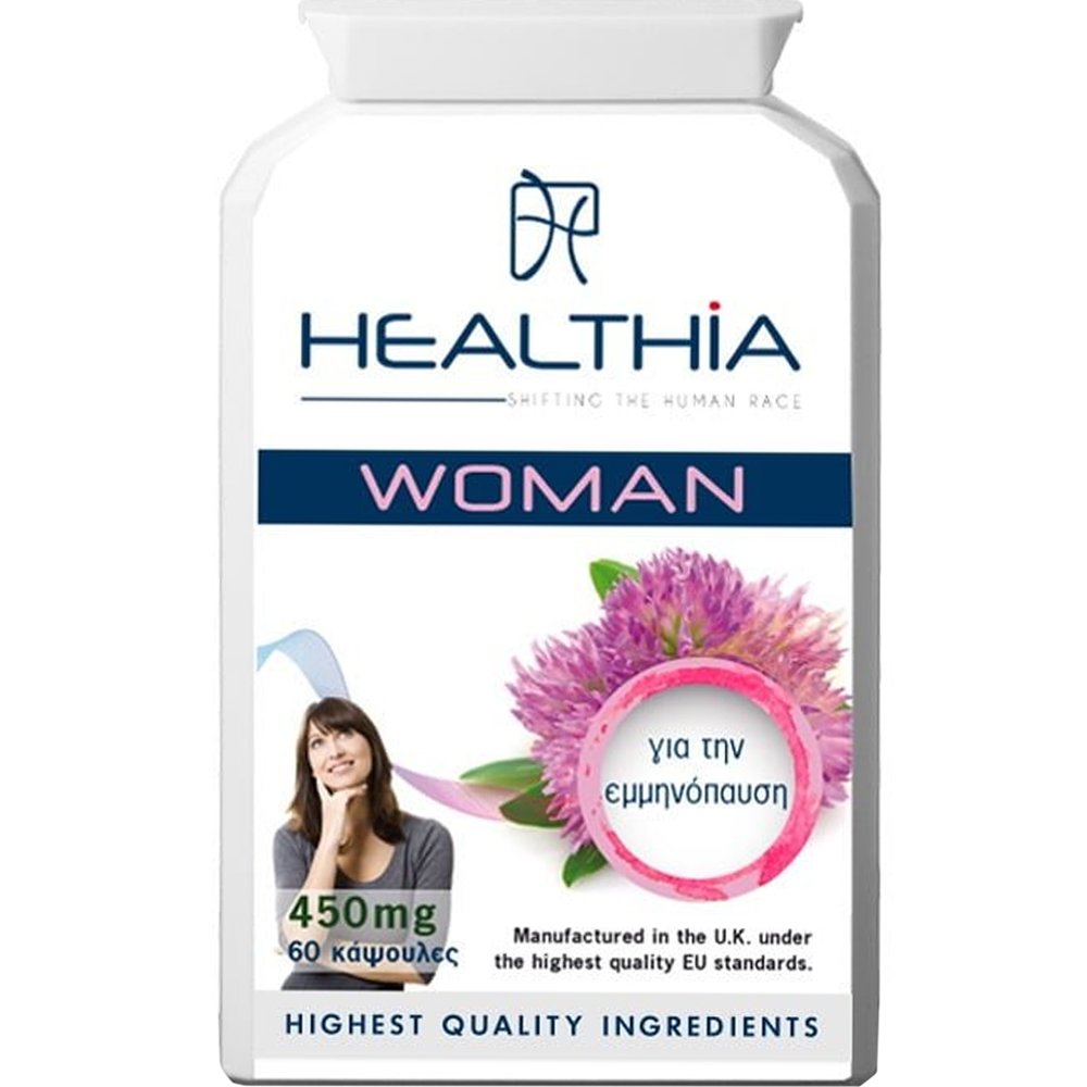 Healthia Healthia Woman 450mg Συμπλήρωμα Διατροφής Βιταμινών, Μετάλλων & Εκχυλίσματος Βοτάνων για την Αντιμετώπιση των Συμπτωμάτων της Εμμηνόπαυσης 60caps