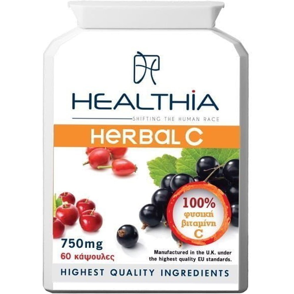 Healthia Healthia Herbal Vitamin C 750mg Συμπλήρωμα Διατροφής Εκχυλίσματος Βοτάνων Πλούσιο σε Φυτικής Προέλευσης Βιταμίνης C για την Ενίσχυση του Ανοσοποιητικού 60caps