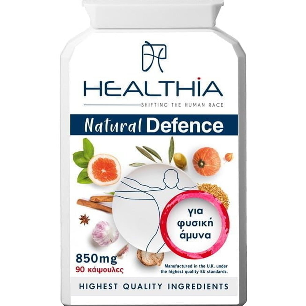 Healthia Healthia Natural Defence 850mg Συμπλήρωμα Διατροφής Μαγνησίου & Εκχυλίσματος Βοτάνων για την Ενίσχυση του Ανοσοποιητικού Έναντι Παθογόνων Μικροοργανισμών 90caps