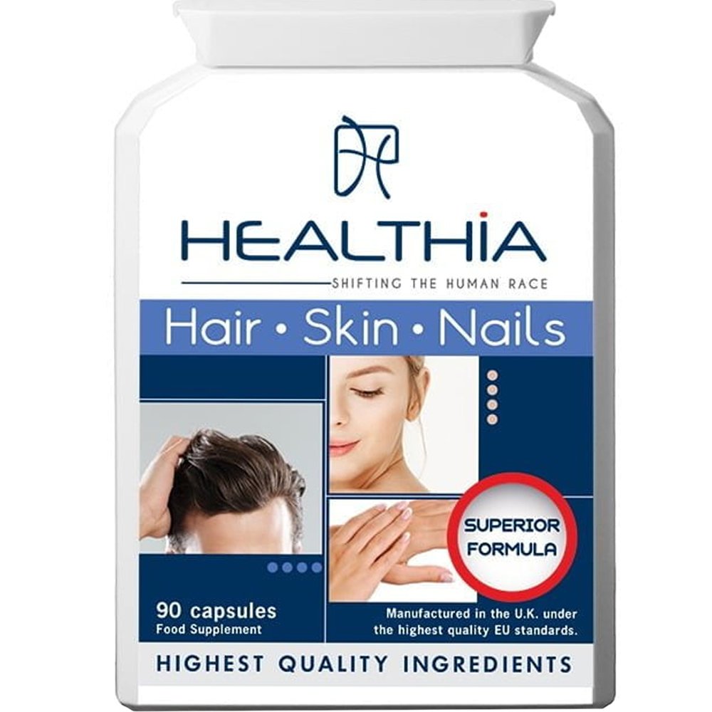 Healthia Healthia Hair, Skin & Nails Formula Συμπλήρωμα Διατροφής Αμινοξέων, Βιταμινών, Μετάλλων & Εκχυλίσματος Βοτάνων για την Καλή Υγεία των Μαλλιών, Δέρματος & Νυχιών 90caps