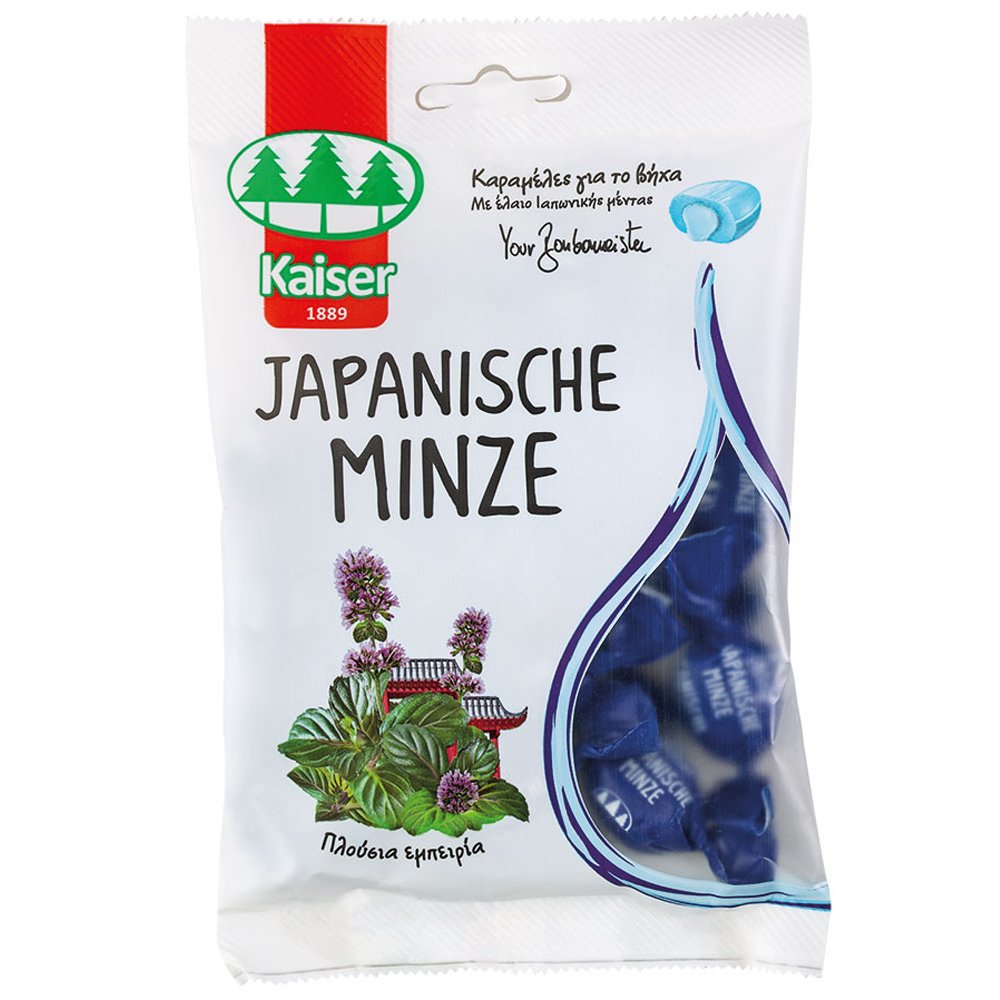 Kaiser Kaiser Japanese Mint Oil Καραμέλες για τον Ερεθισμένο Λαιμό & τον Βήχα με Γέμιση Από Έλαιο Ιαπωνικής Μέντας 90g