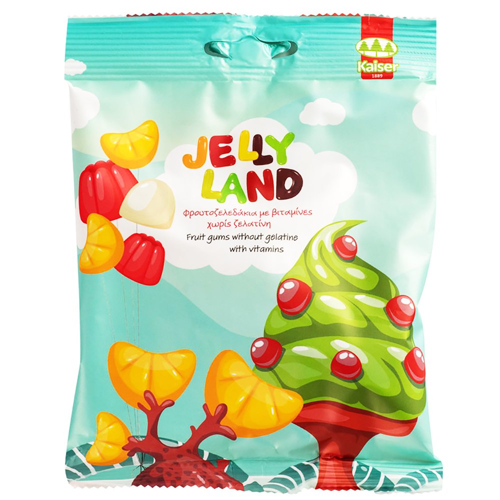 Kaiser Kaiser Jelly Land Φρουτοζελεδάκια με Βιταμίνες, Χωρίς Ζελατίνη 100gr