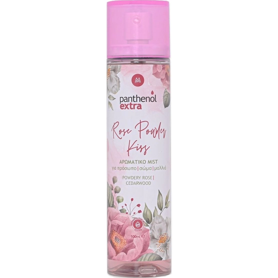 Medisei Panthenol Extra Mist Rose Powder Kiss for Face, Body & Hair Αρωματικό Mist για Πρόσωπο, Σώμα & Μαλλιά με Άρωμα Πούδρας 100ml