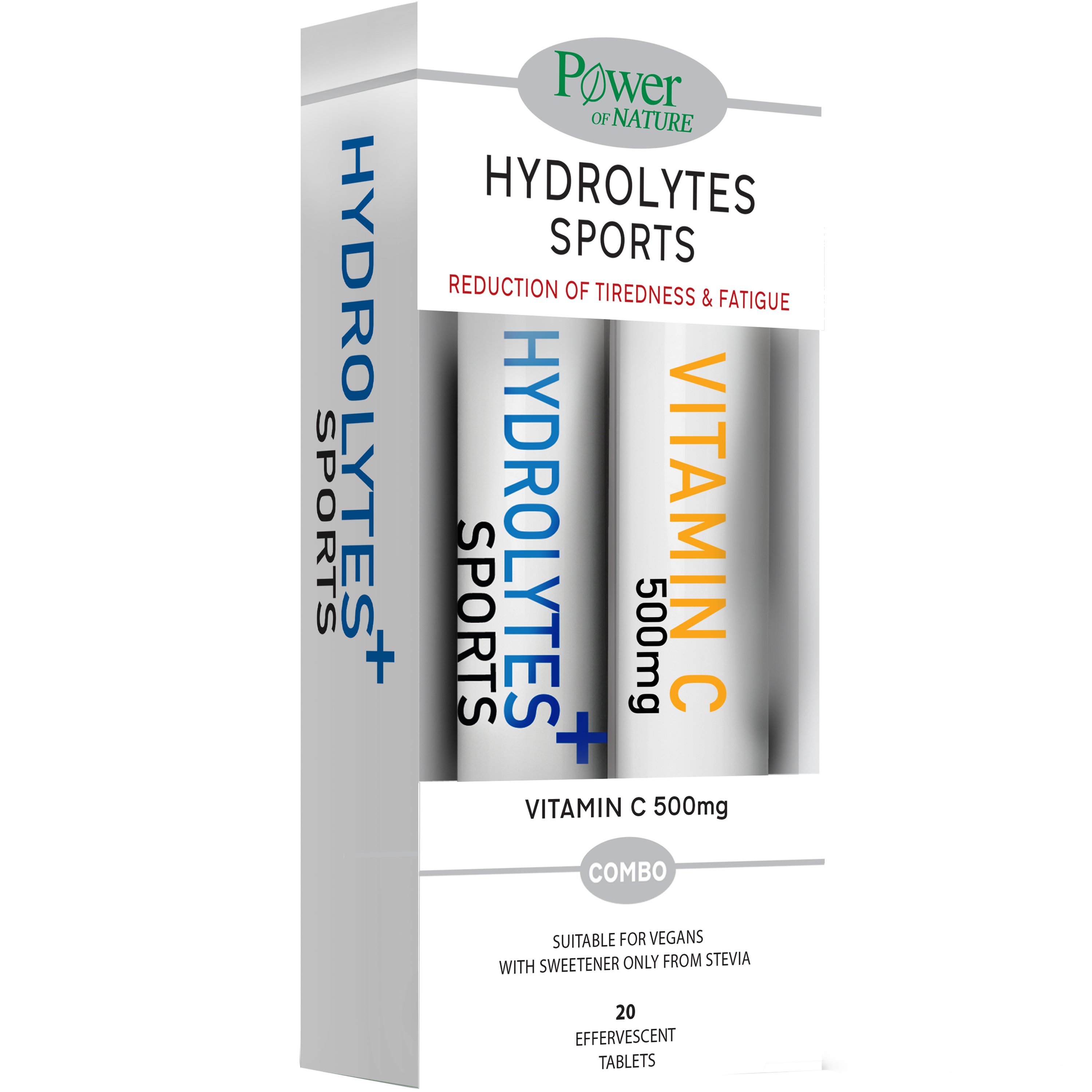 Power Health Power Health Promo Hydrolytes Sports Υδρολύτες με Stevia & ΔΩΡΟ Βιταμίνη C 500mg 2 x 20tabs