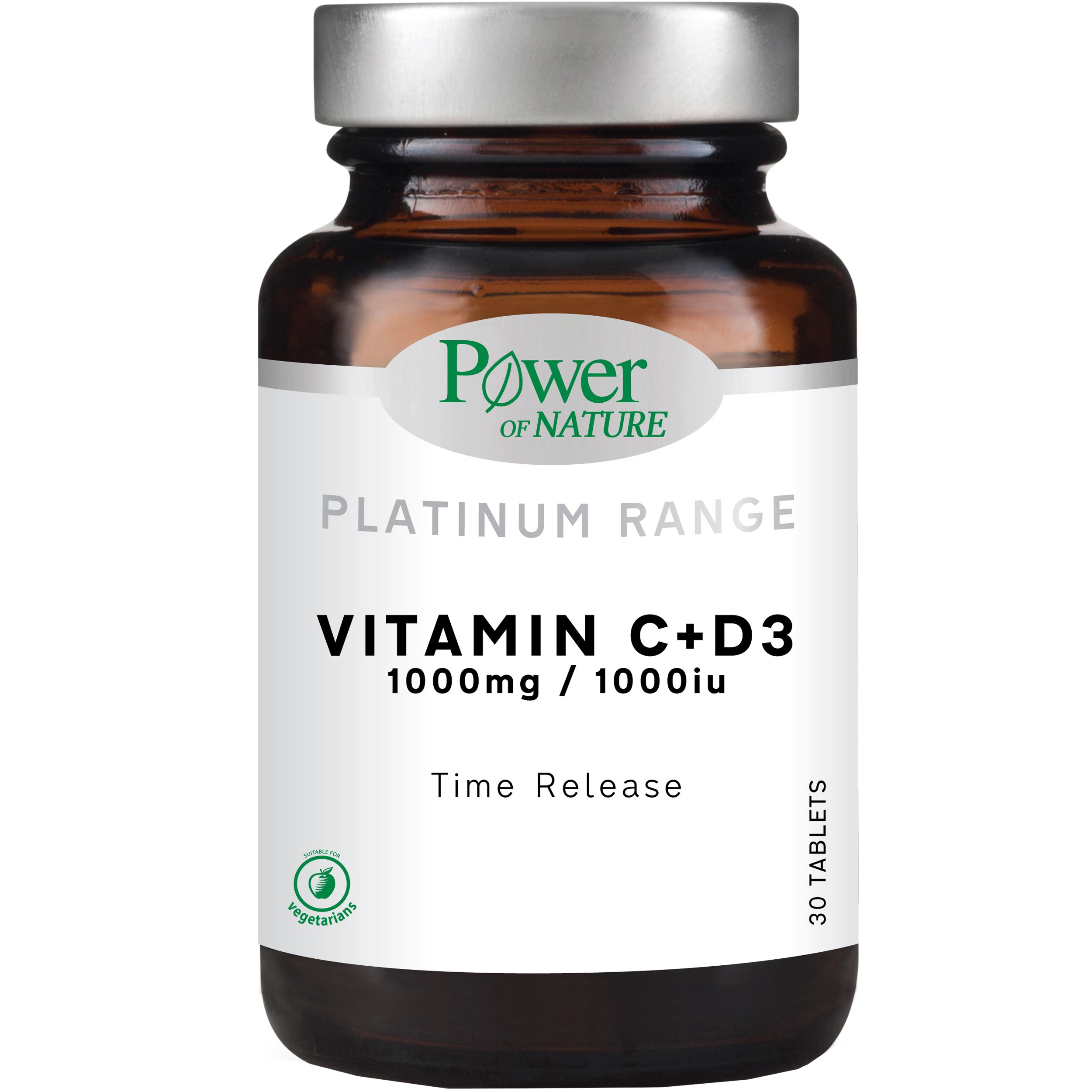 Power of Nature Platinum Range Vitamin C+D3 1000mg/1000iu Συμπλήρωμα Διατροφής Βιταμίνη C & D3 για Ενίσχυση του Ανοσοποιητικού 30tabs φωτογραφία