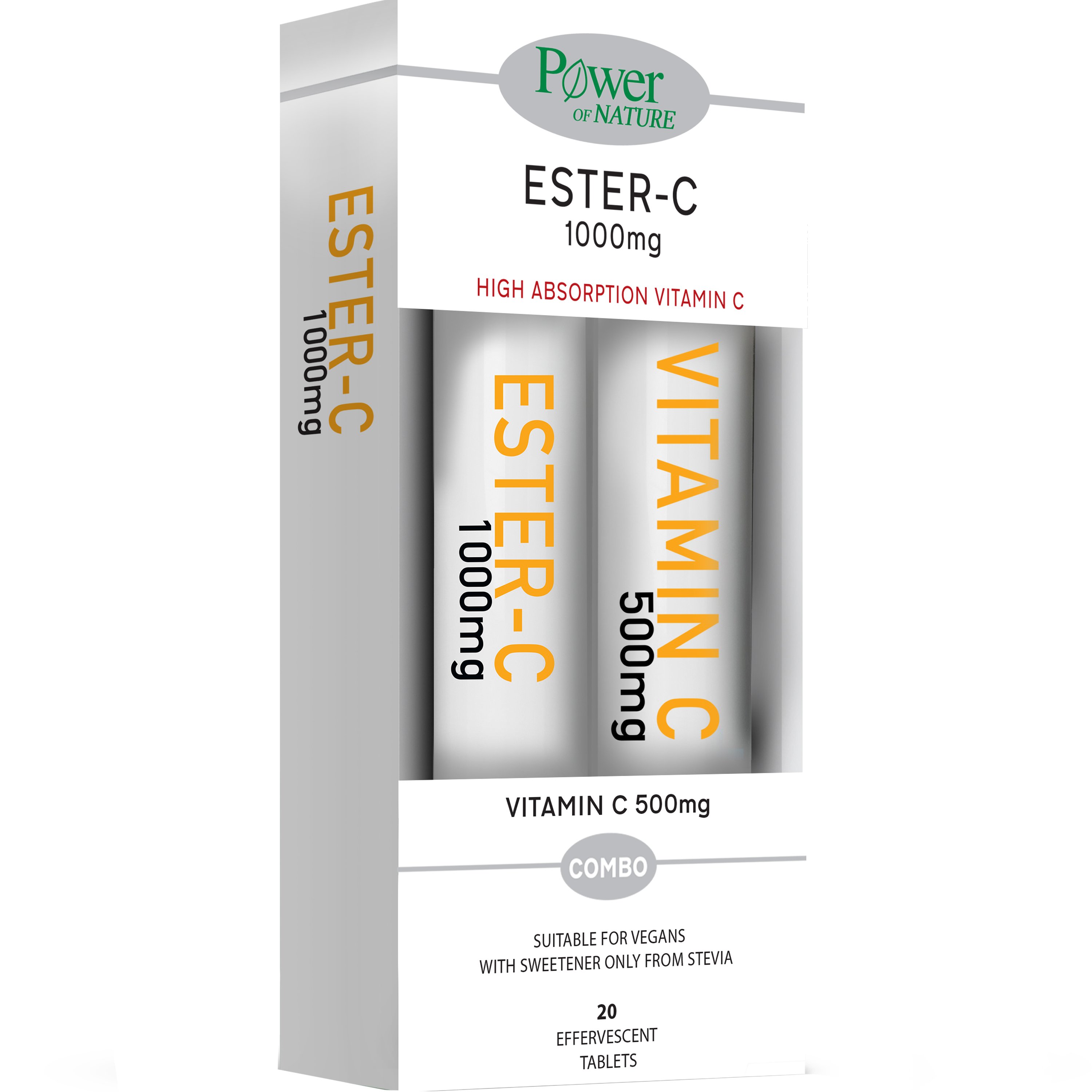 Power Health Power Health Promo Ester Vitamin C 1000mg 20 Effer.tabs - Peach & Passion Fruit & Vitamin C 500mg 20 Effer.tabs - Orange