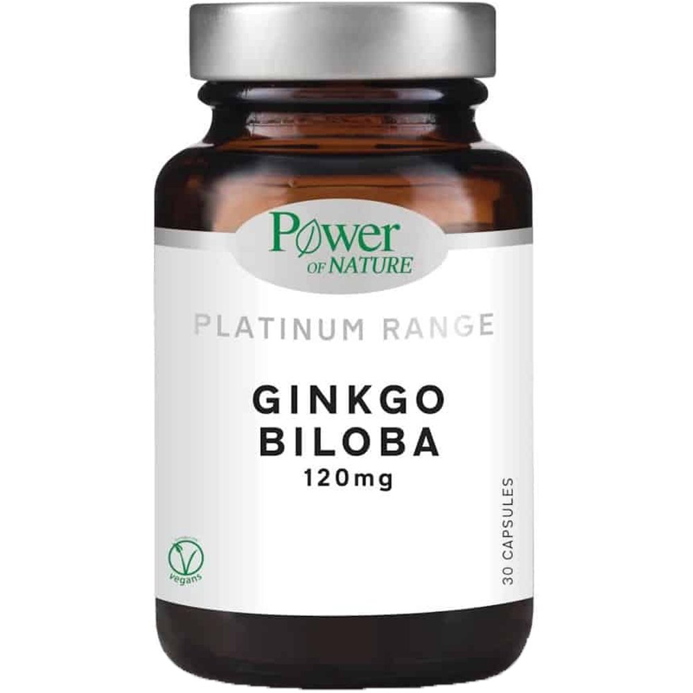 Power Health Power Health Platinum Range Ginkgo Biloba Συμπλήρωμα Διατροφής με το Φυτό Ginkgo Biloba για Αντιοξειδωτική Δράση 120mg 30veg.caps