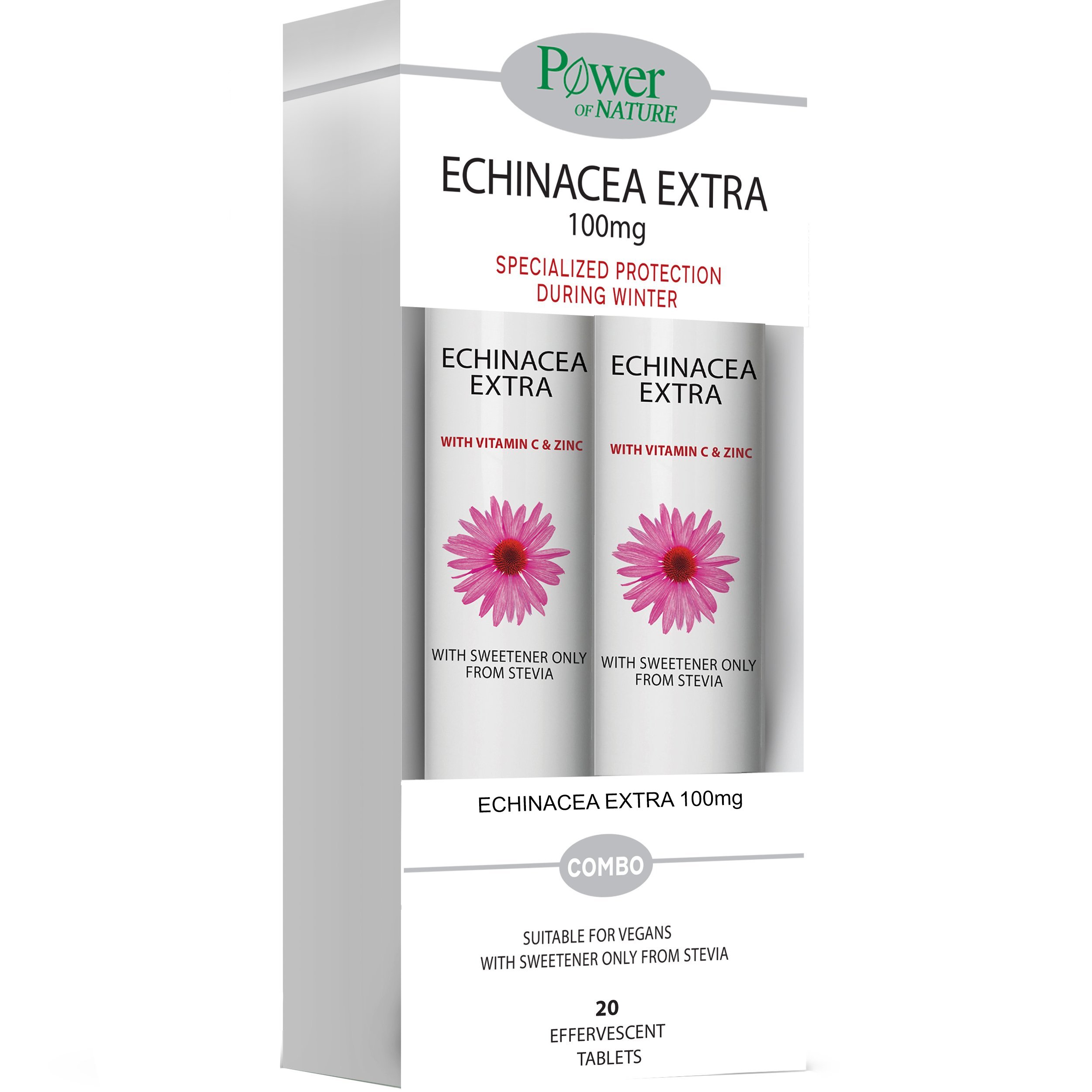 Power Health Power Health Promo Echinacea Extra 100mg Συμπλήρωμα Διατροφής με Εχινάκεια, Βιταμίνη C & Ψευδάργυρο για Ενίσχυση του Ανοσοποιητικού με Γεύση Λεμόνι 40 Effer.tabs (2x20 Effer.tabs)