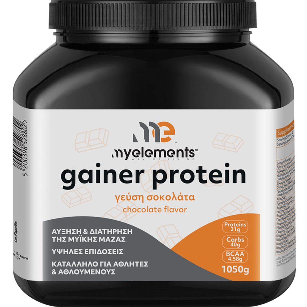 My Elements My Elements Gainer Chocolate Protein Συμπλήρωμα Διατροφής Πρωτεΐνης με Υδατάνθρακες & Κρεατίνη για Αύξηση & Διατήρηση Μυϊκής Μάζας, Ενδυνάμωση & Ενέργεια με Γεύση Σοκολάτα 1050g