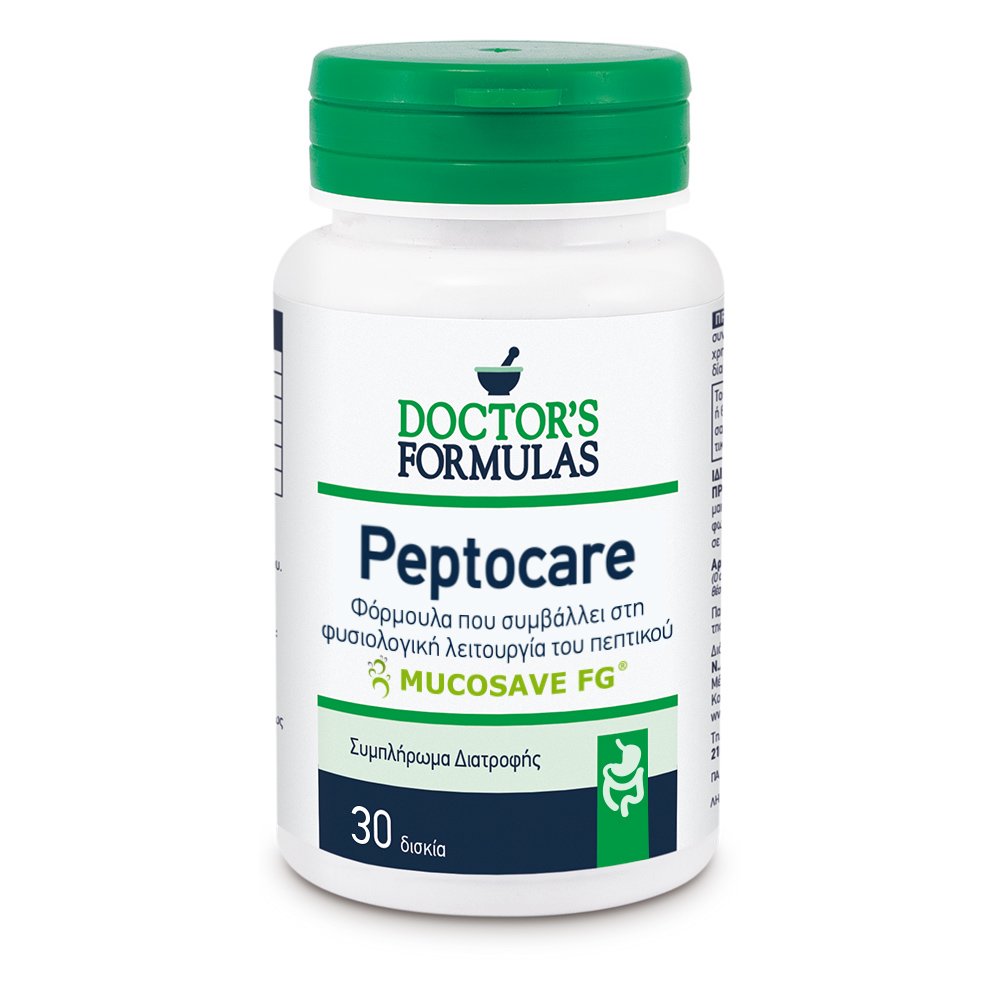 Doctor's Formulas Doctor's Formulas Peptocare Συμπλήρωμα Διατροφής που Συμβάλλει στη Φυσιολογική Λειτουργία του Πεπτικού Συστήματος 30tabs