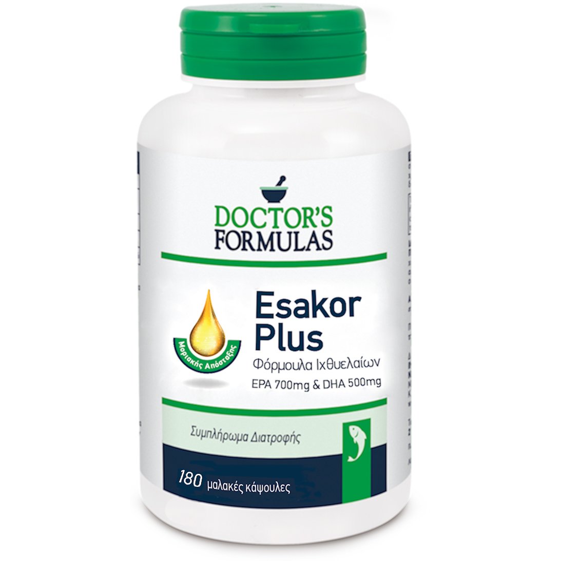 Doctor's Formulas Doctor's Formulas Esakor Plus EPA 700mg & DHA 500mg Συμπλήρωμα Διατροφής για τη Φυσιολογική Λειτουργία του Εγκεφάλου 180 Soft.caps