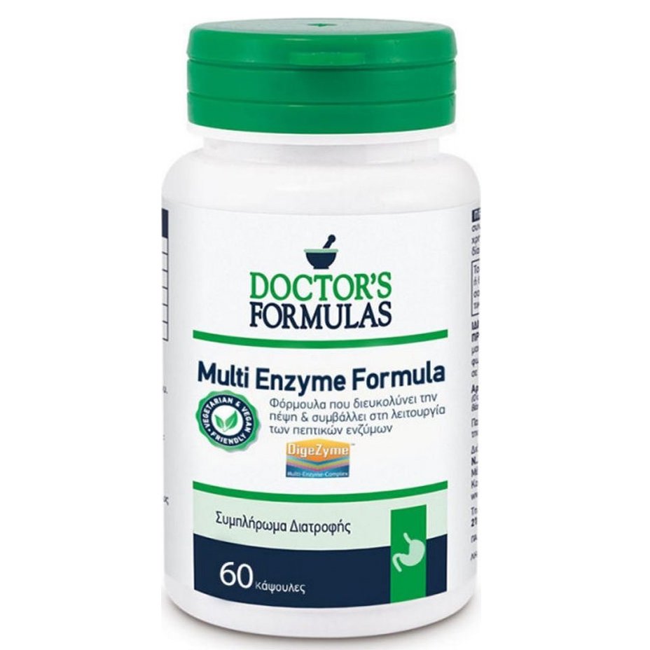 Doctor's Formulas Doctor's Formulas Multi Enzyme Formula Συμπλήρωμα Διατροφής που Συμβάλλει στη Λειτουργία των Πεπτικών Ενζύμων 60caps