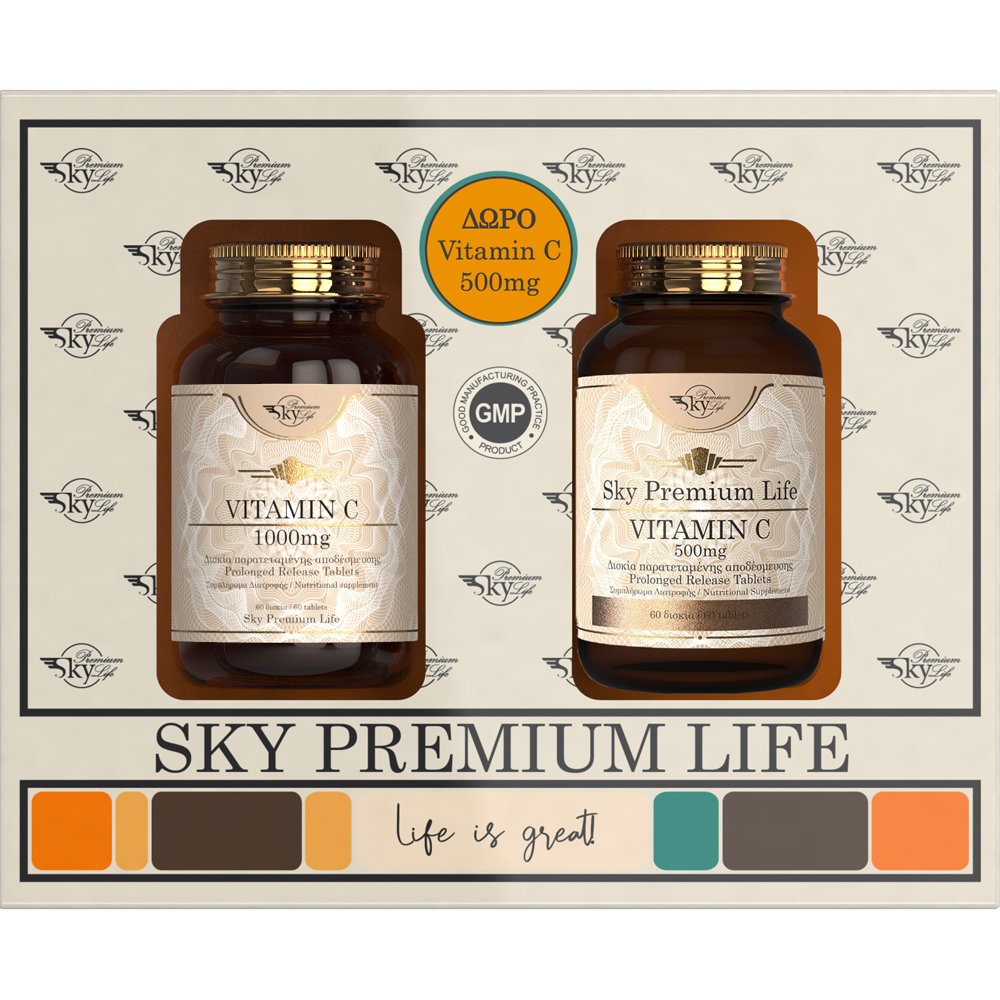 Sky Premium Life Sky Premium Life Promo Vitamin C 1000mg, 60tabs & Vitamin C 500mg, 60tabs