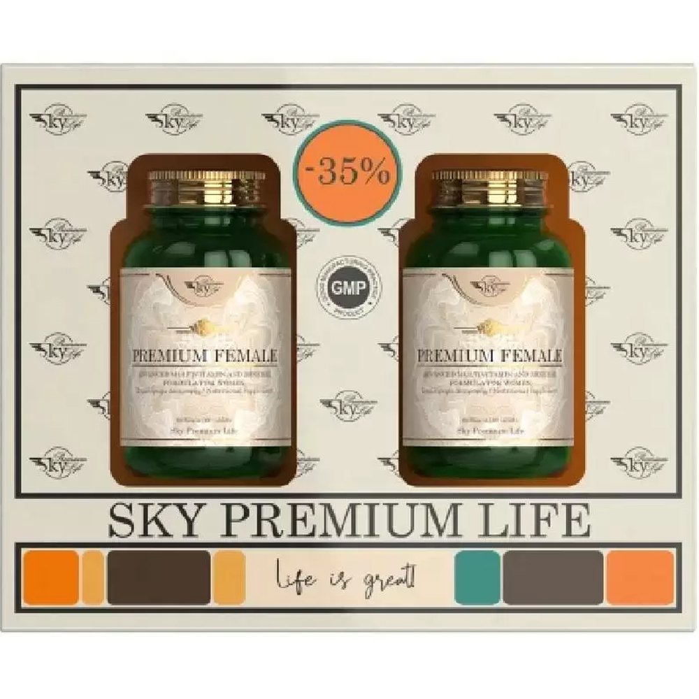 Sky Premium Life Sky Premium Life Promo Premium Female Formula Συμπλήρωμα Διατροφής Φόρμουλας Βιταμινών, Μετάλλων & Αμινοξέων Ειδικά Σχεδιασμένη για τον Γυναικείο Οργανισμό για Ενέργεια, Τόνωση & Ευεξία 120tabs (2x60tabs)