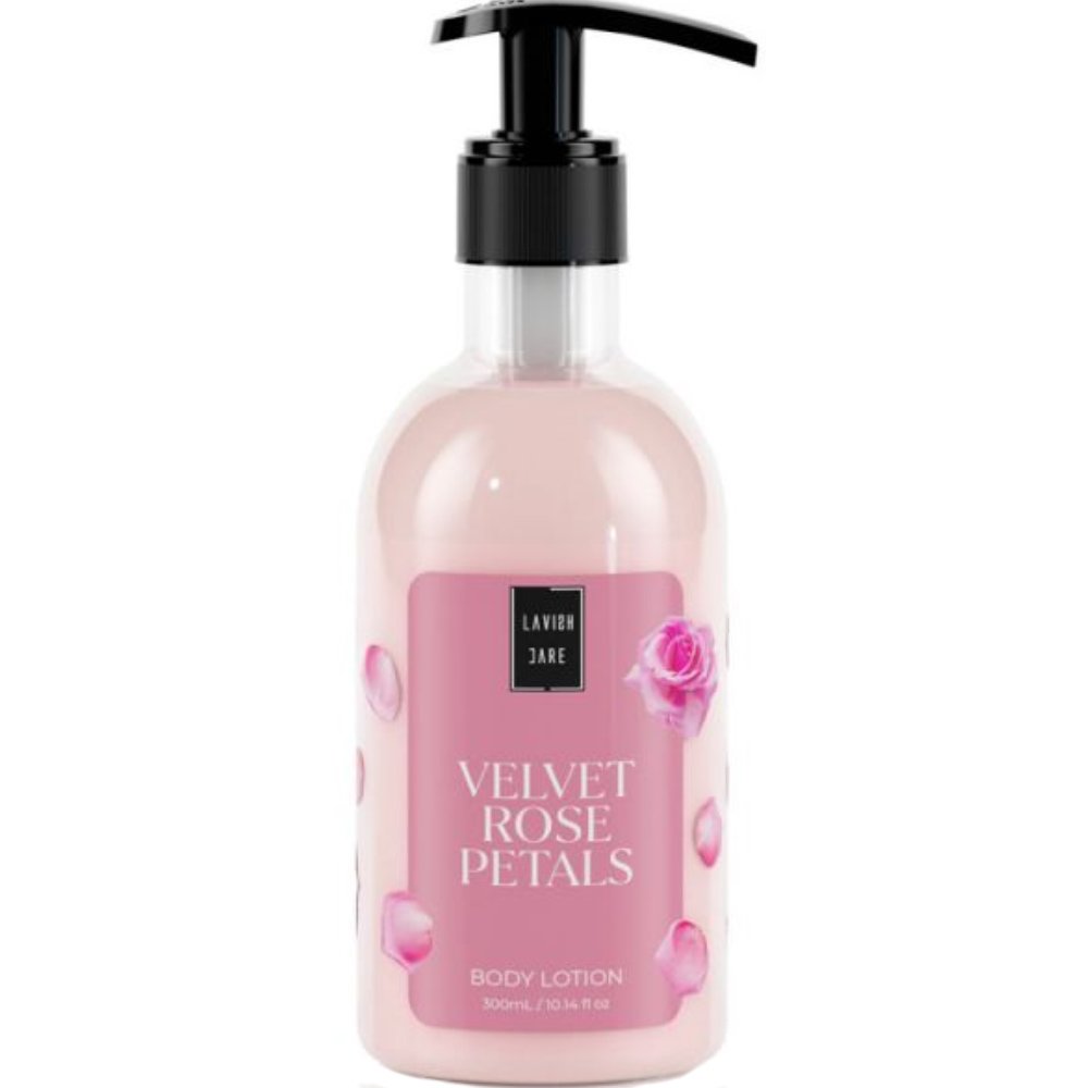 Lavish Care Lavish Care Body Lotion Velvet Rose Petal Ενυδατική Κρέμα Σώματος με Ευχάριστο Άρωμα Τριαντάφυλλο με Αντλία 300ml 