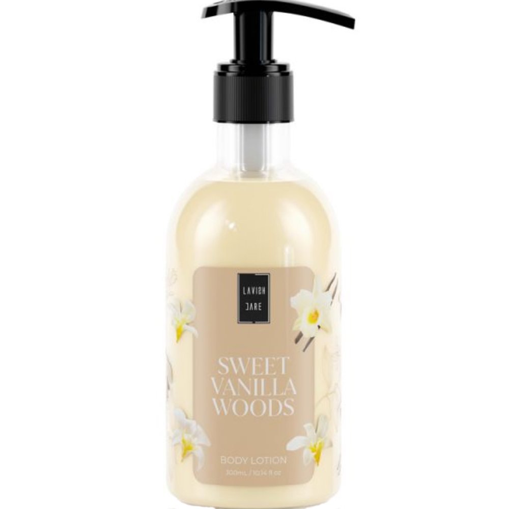 Lavish Care Lavish Care Sweet Vanilla Woods Body Lotion Ενυδατική Κρέμα Σώματος Ευχάριστο Άρωμα Βανίλια με Αντλία 300ml