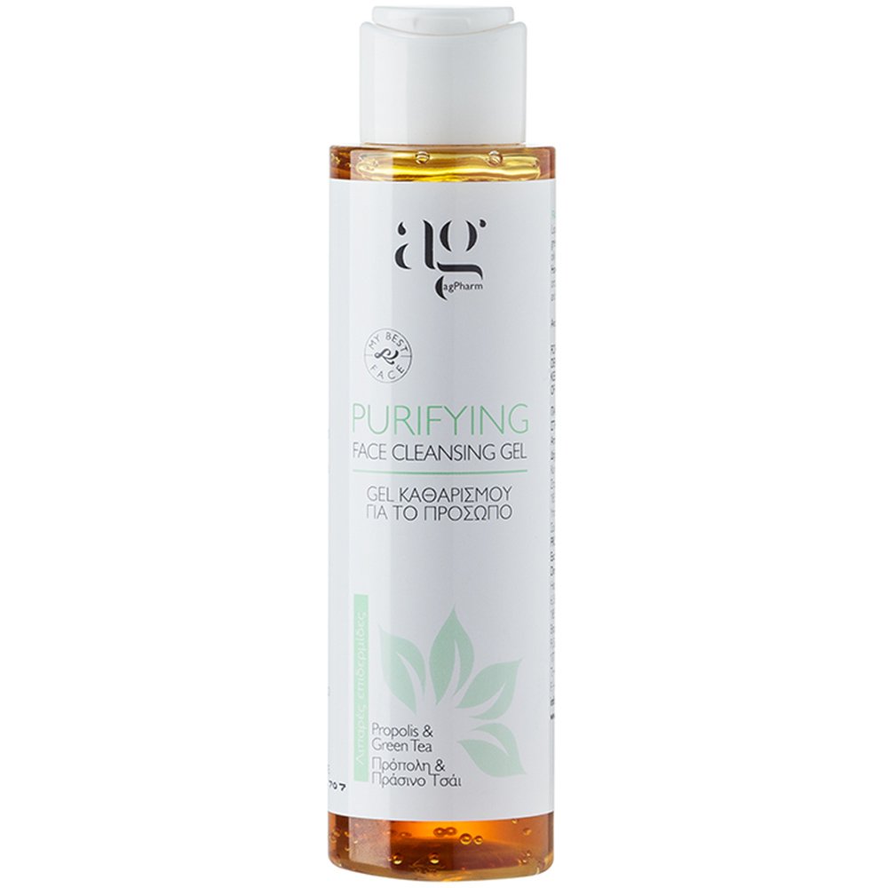 AgPharm AgPharm Purifying Face Cleansing Gel Ενυδατικό Gel Καθαρισμού Προσώπου με Πρόπολη & Πράσινο Τσάι για Λιπαρές, Ακνεϊκές Επιδερμίδες 200ml