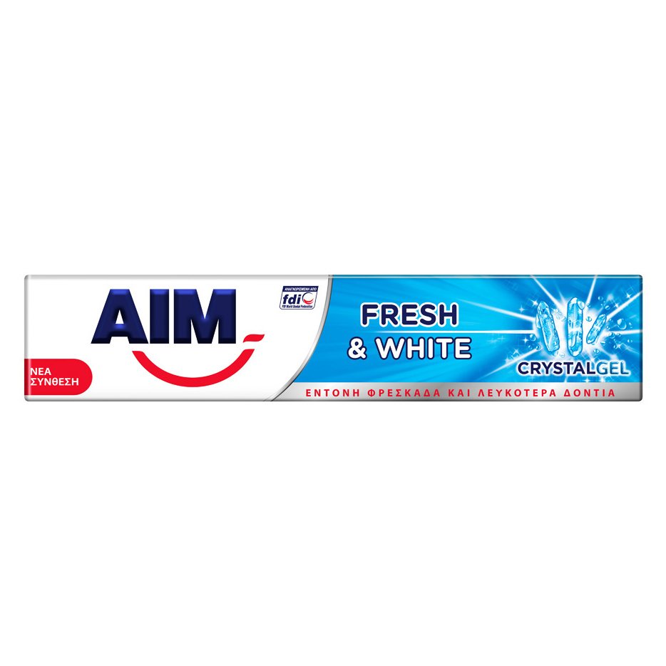 AIM Aim Fresh & White Crystal Gel Οδοντόκρεμα για Έντονη Φρεσκάδα & Λευκότερα Δόντια 75ml